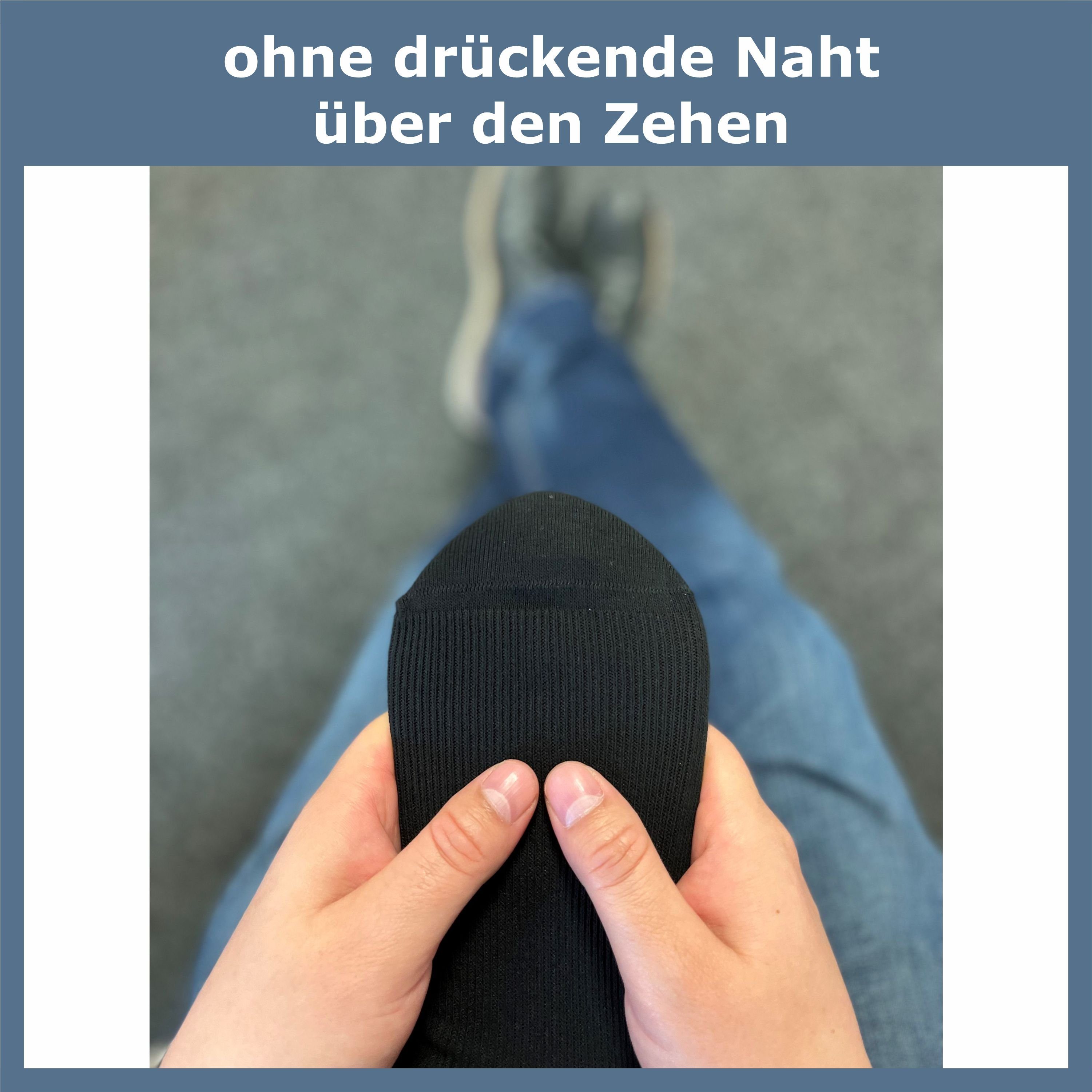 GAWILO Kompressionsstrümpfe zum Reisen, Sport oder lange Sitzen für Damen & Herren (4 Paar) Venenfreundlich dank spezieller Strickkonstruktion – Bild 4 von 5