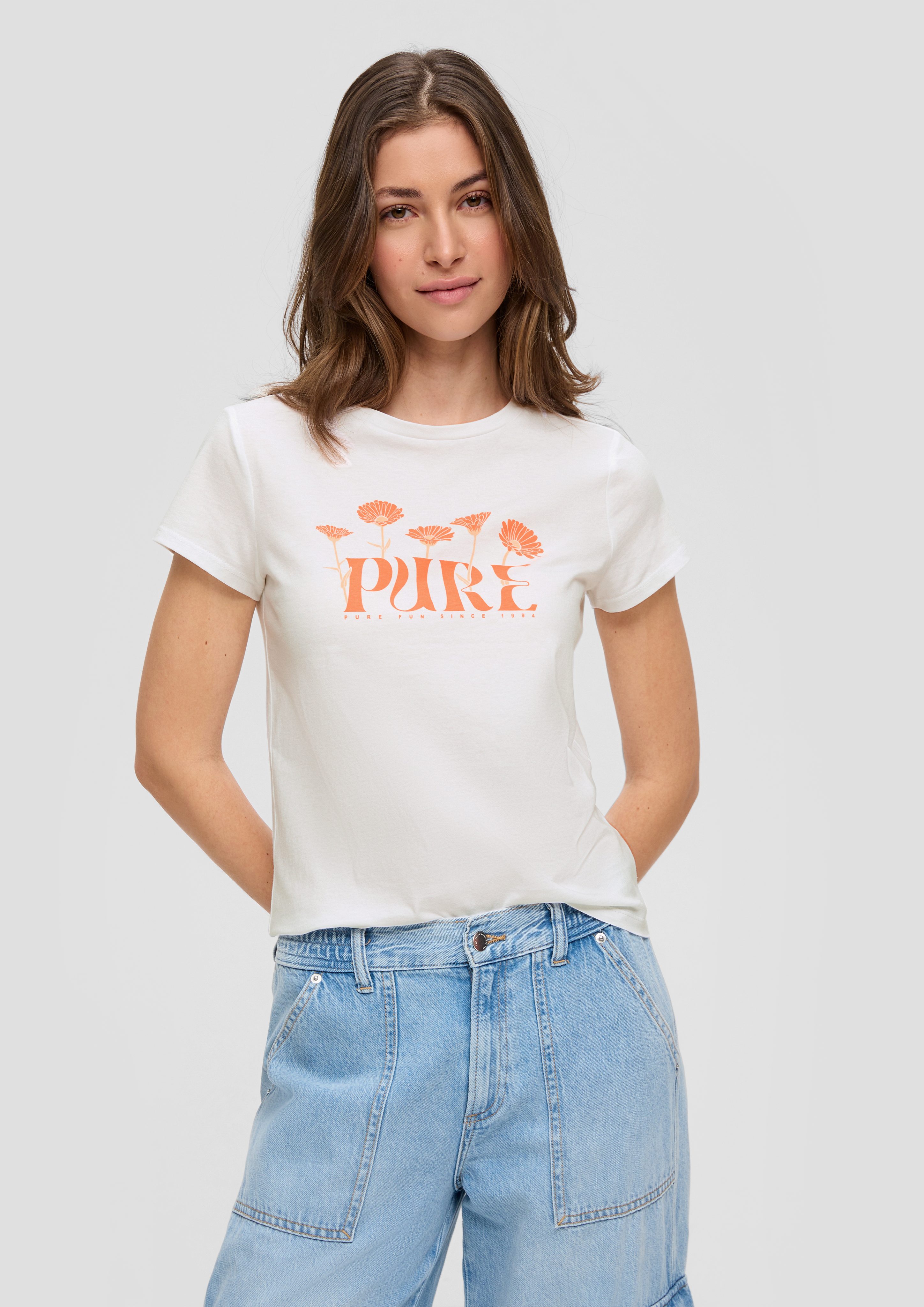 QS Kurzarmshirt T-Shirt mit Frontprint günstig online kaufen