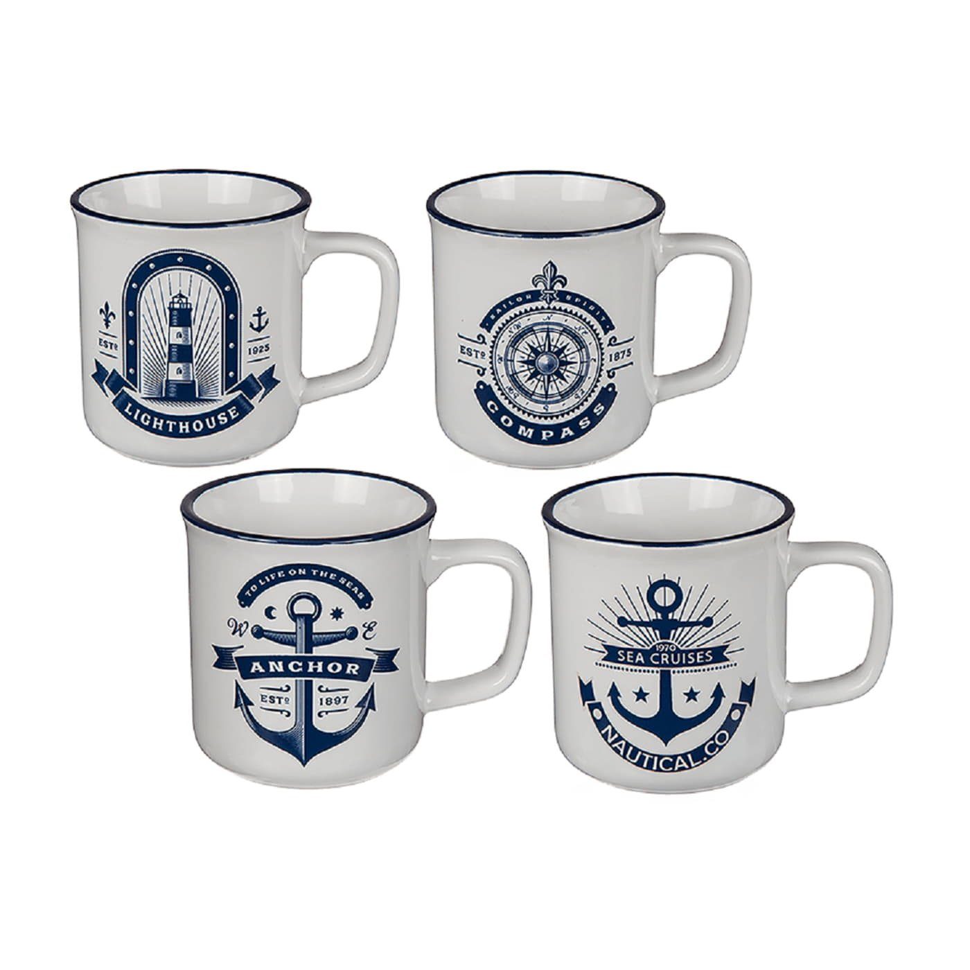 ReWu Кухлі OOTB Кухліset Maritim 4er Set Steingut, Melamin