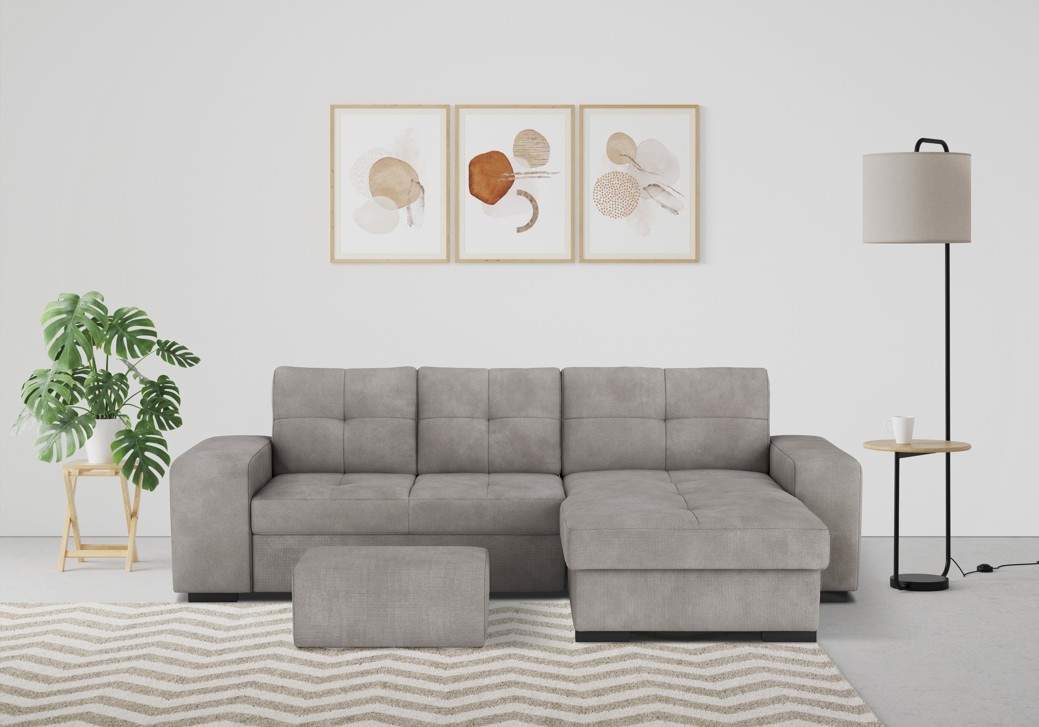 COTTA Ecksofa Mattina L-Form, mit Hocker, günstig online kaufen
