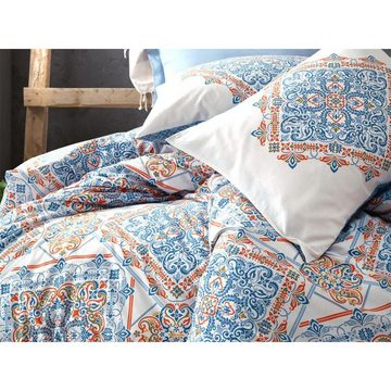 Bettwäsche GRANDE BLAU Bettbezug-Set 200x220 cm. 4-teilig 2 Person % Baumwolle, Cotton Box