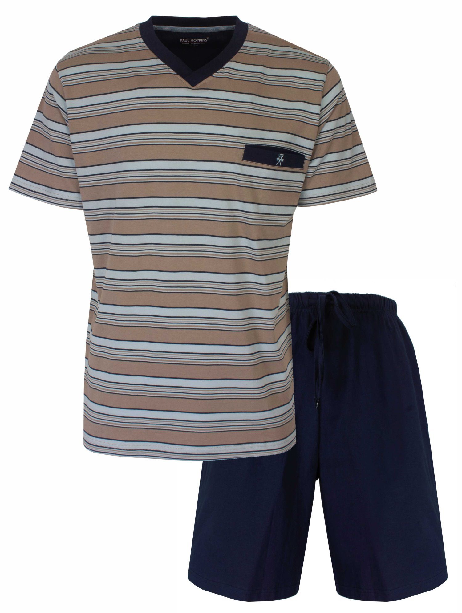 Shorty Herren Pyjama Schlafanzug kurz