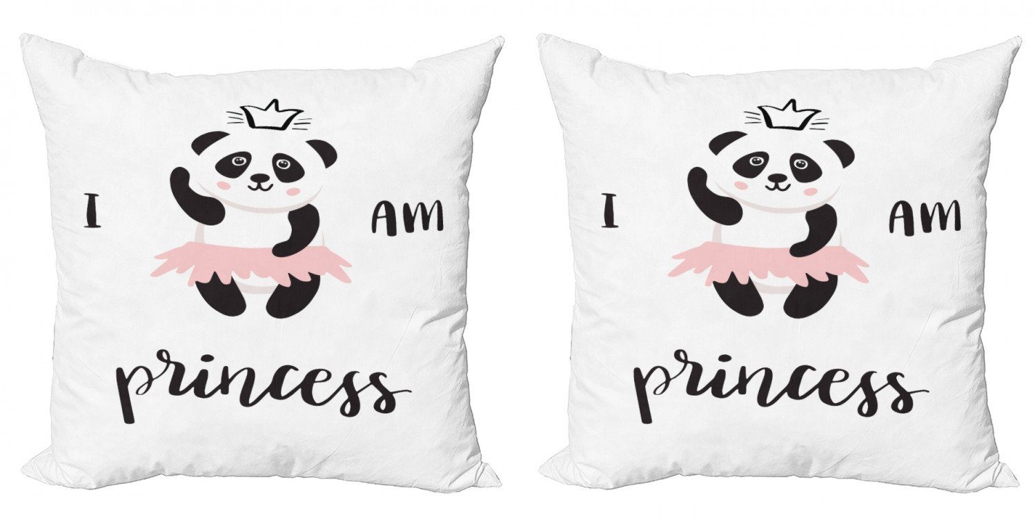 Kissenbezüge Modern Accent Doppelseitiger Digitaldruck, Abakuhaus (2 Stück), Ich bin eine Prinzessin Ballerina Panda