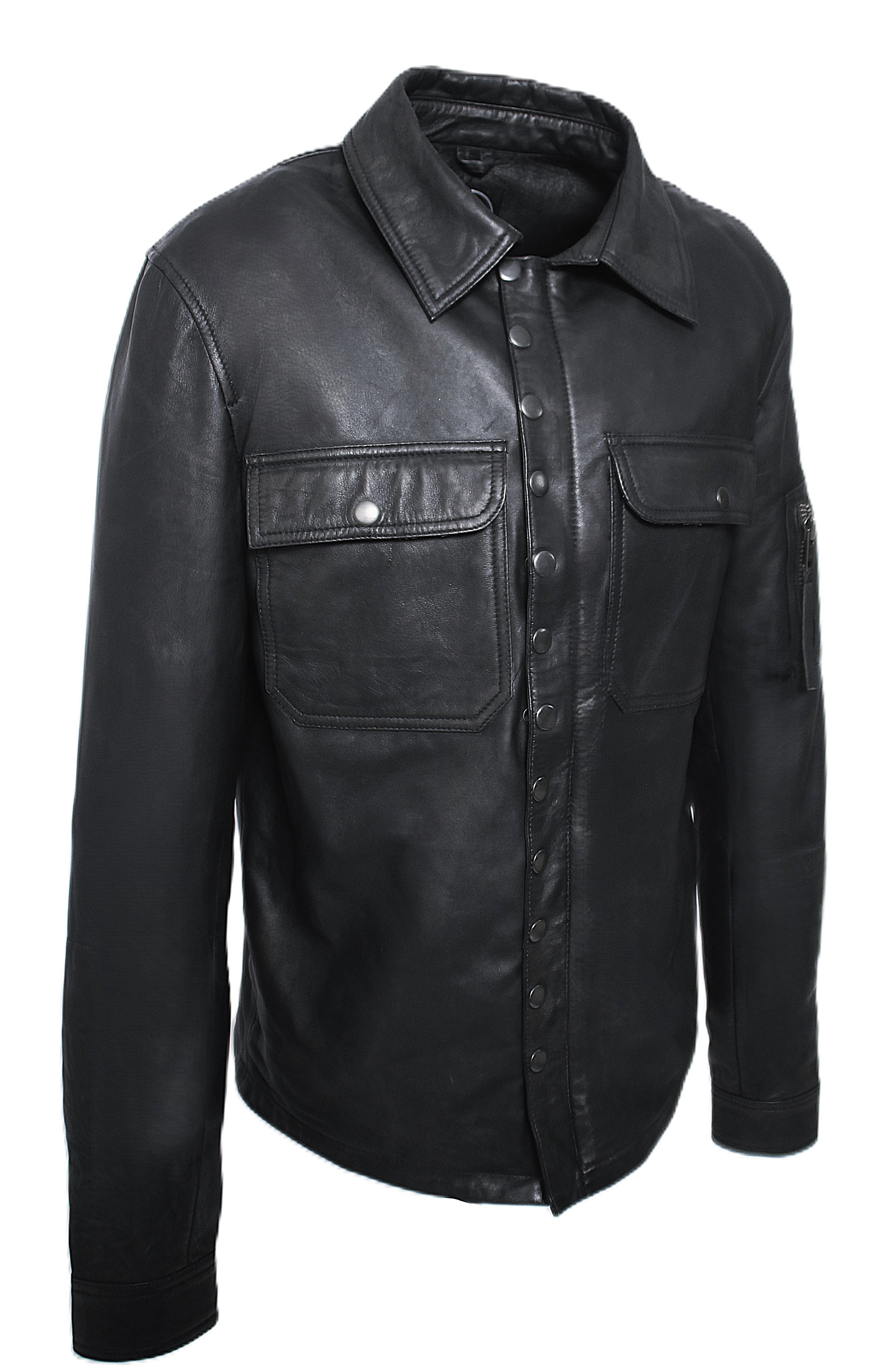 Be Noble Lederjacke Lieblingshemd Lässiges Lederhemd im leichten Piloten St günstig online kaufen