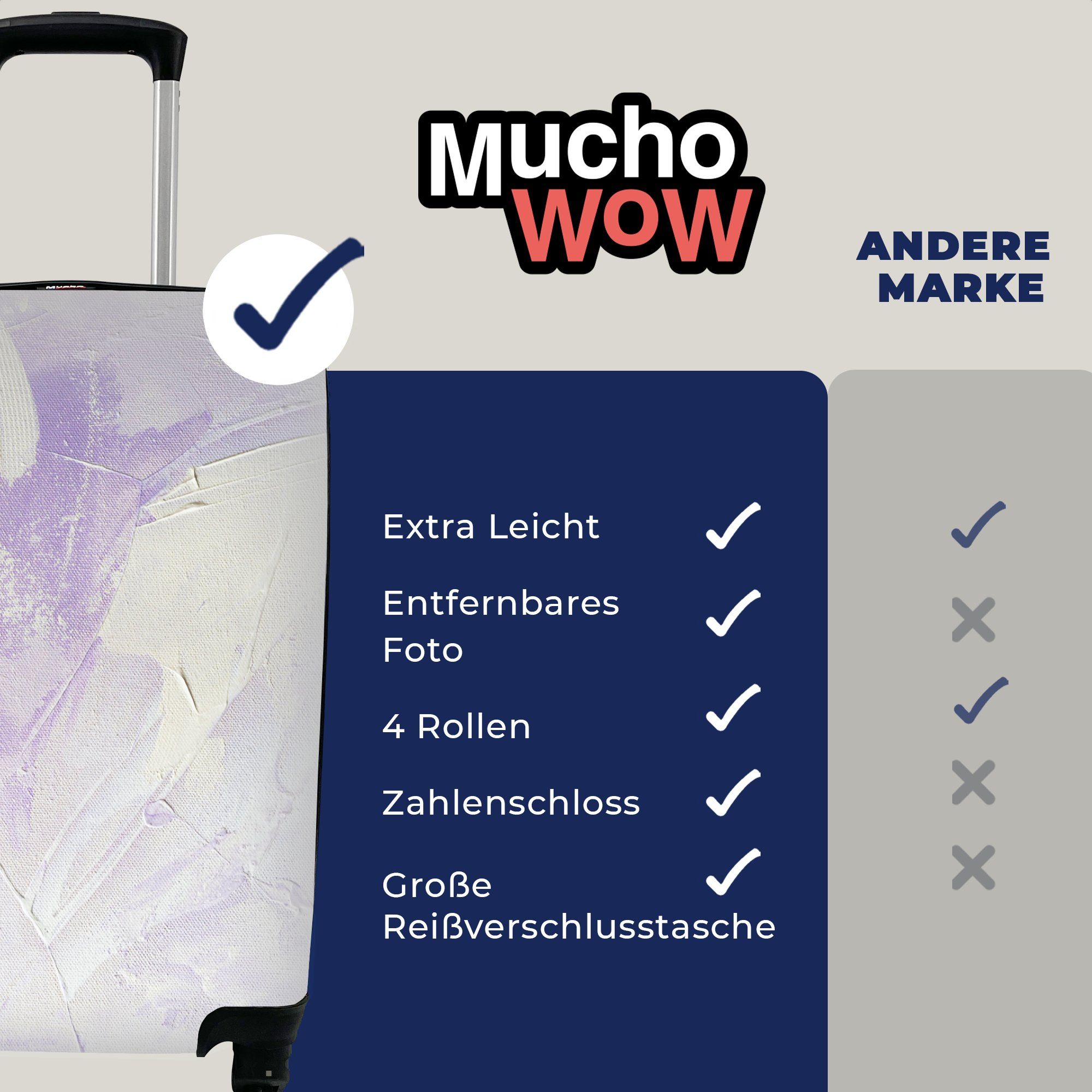 4 MuchoWow für - Reisetasche Handgepäck rollen, - Reisekoffer Trolley, Handgepäckkoffer Rollen, Ferien, mit Malerei Design, Abstrakt
