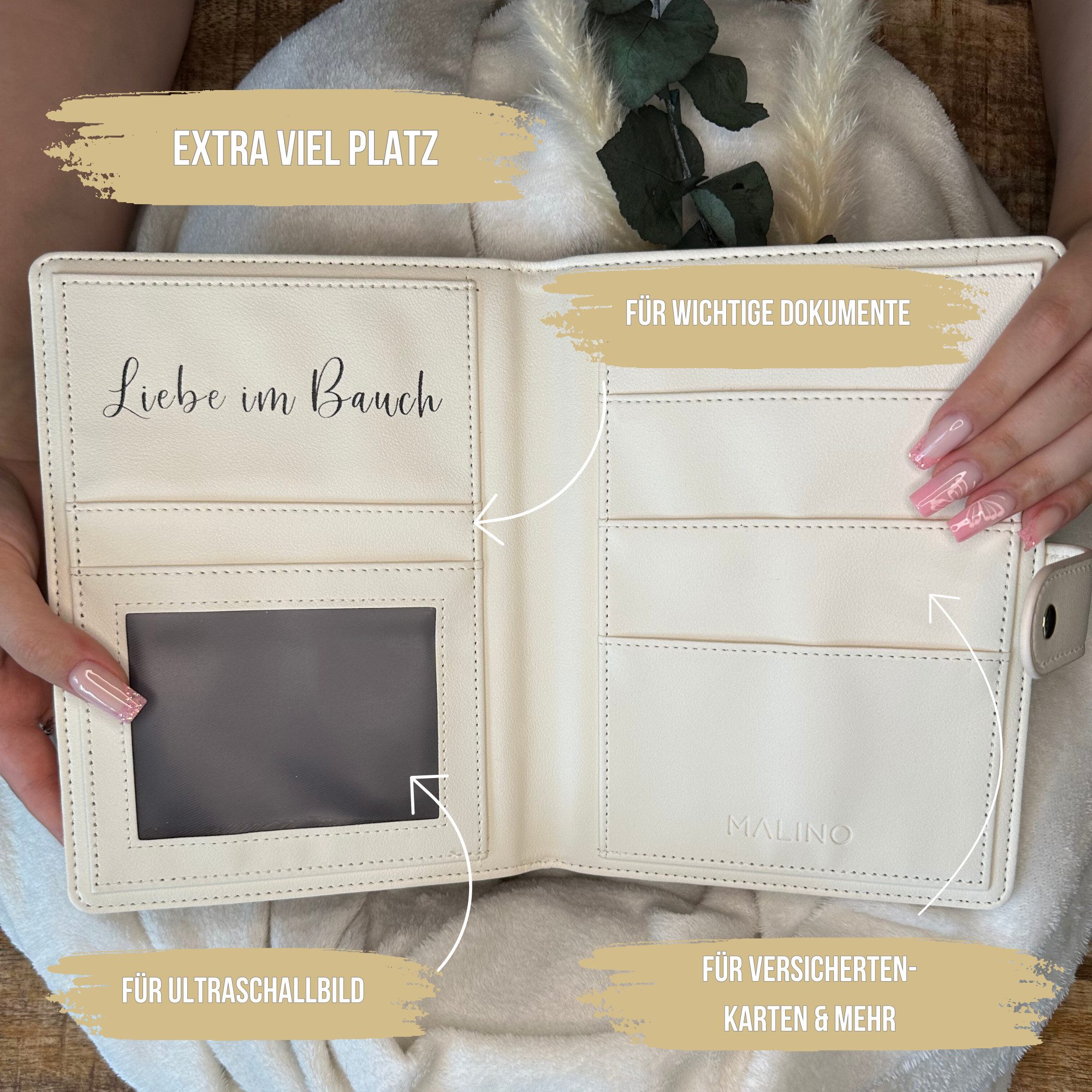 Malino Mutterpass-Hülle Mutterpasshülle für deutschen Mutterpass Schutzhülle Mutterpass-Hülle