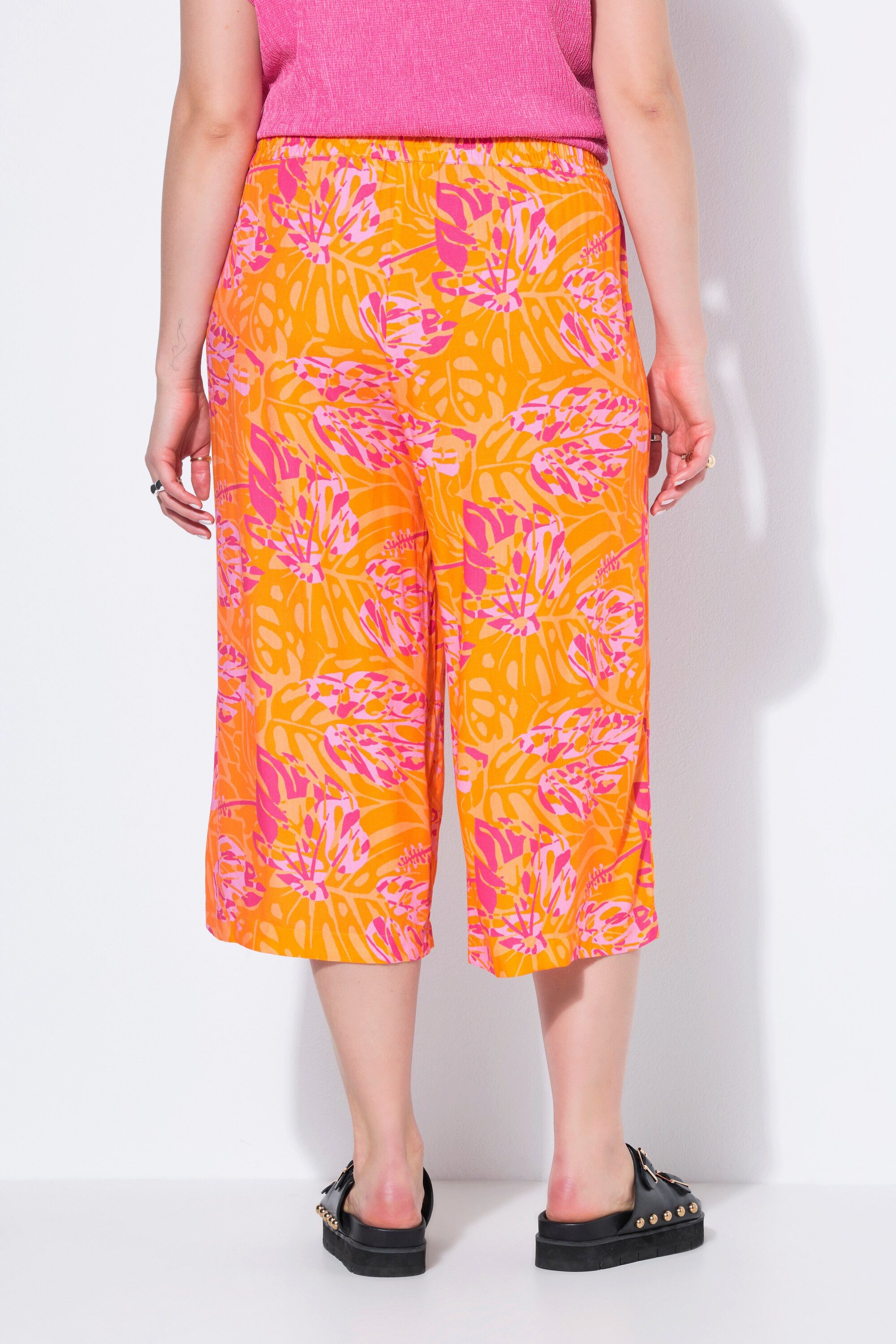 Studio Untold Culotte Culotte Wide Legs High Waist Shape Leafs Print