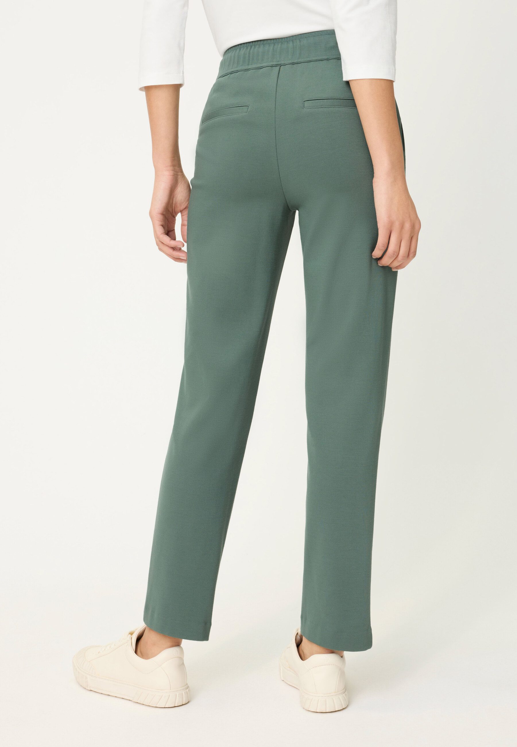 Olsen Stoffhose Hose im Cropped-Style mit Tunnelzug und Bindeband