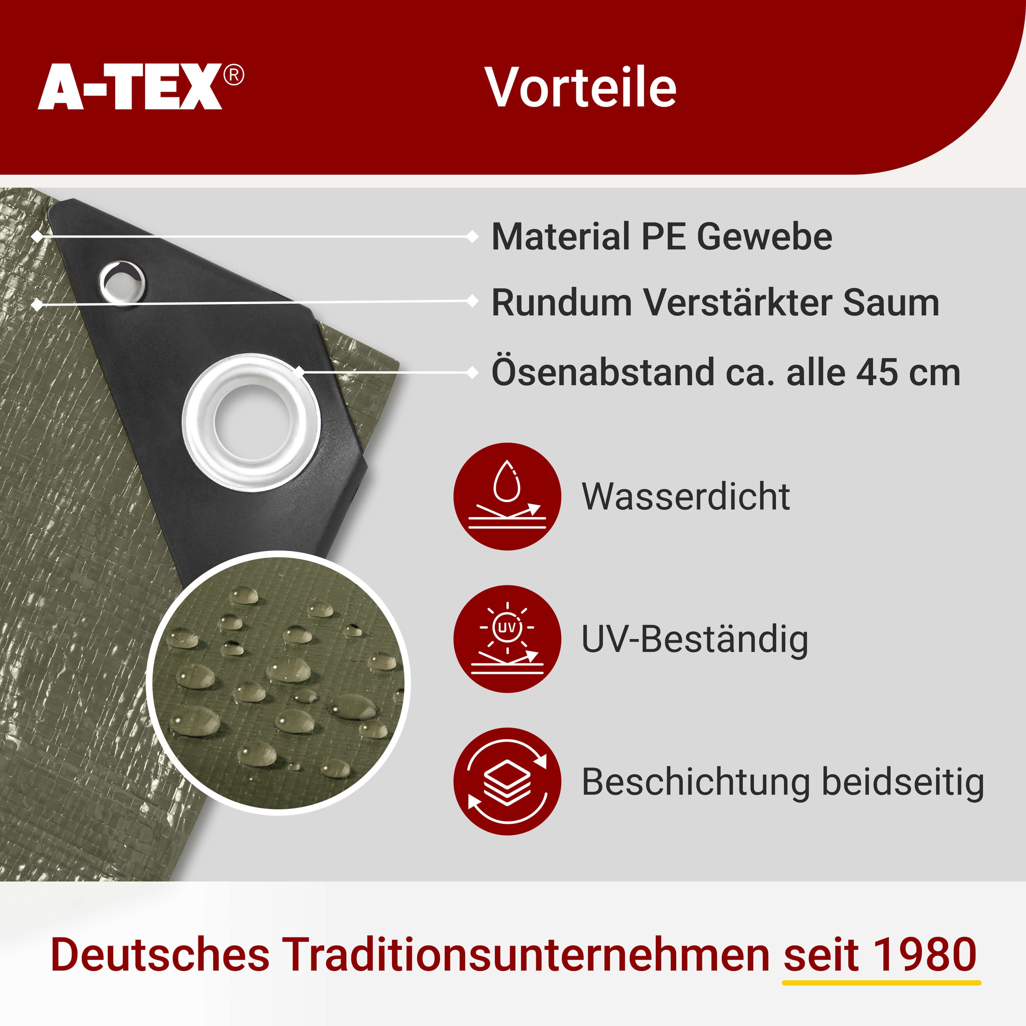 A-TEX® Schutzplane Bauzaunplane 140 g/m² Sichtschutz Zaunblende Plane blickdicht – Bild 5 von 5
