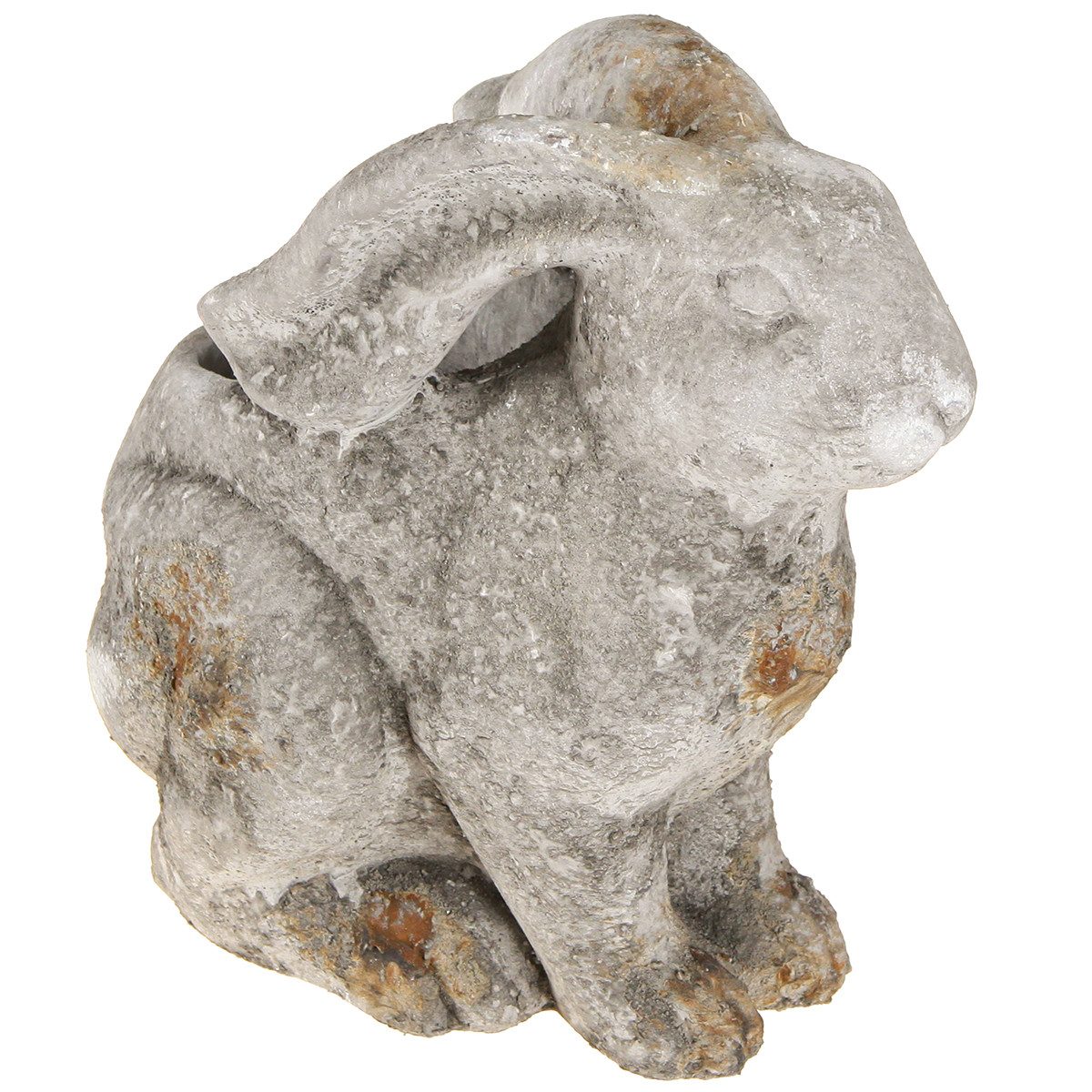 Viana Osterhase Beton Hase Blumentopf Antik Grau Vintage Deko Ostern