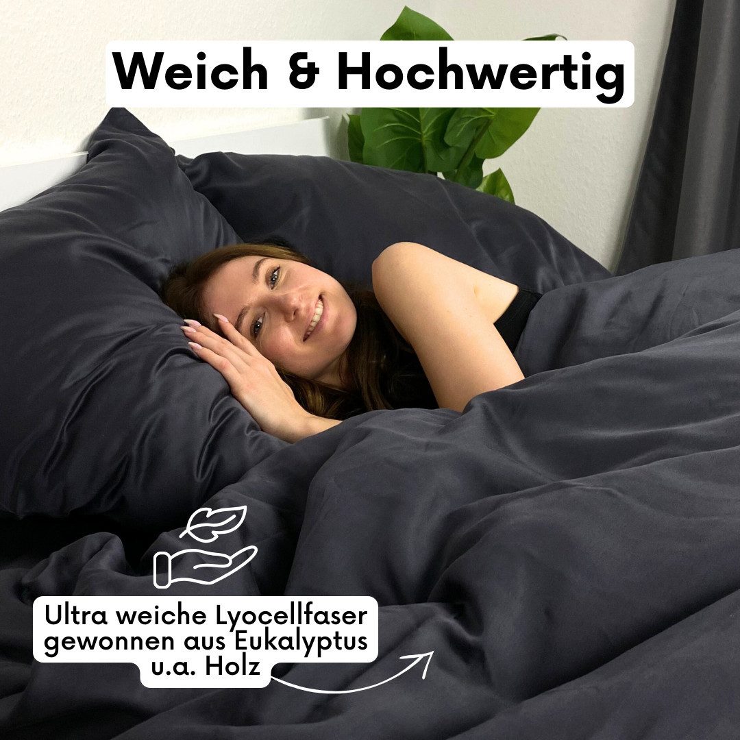 COZY HEAVEN Bettwäsche Luxus Lyocell Bettwäsche, TENCEL™, Atmungsaktiv & Weich, 100% Lyocell, 2 teilig