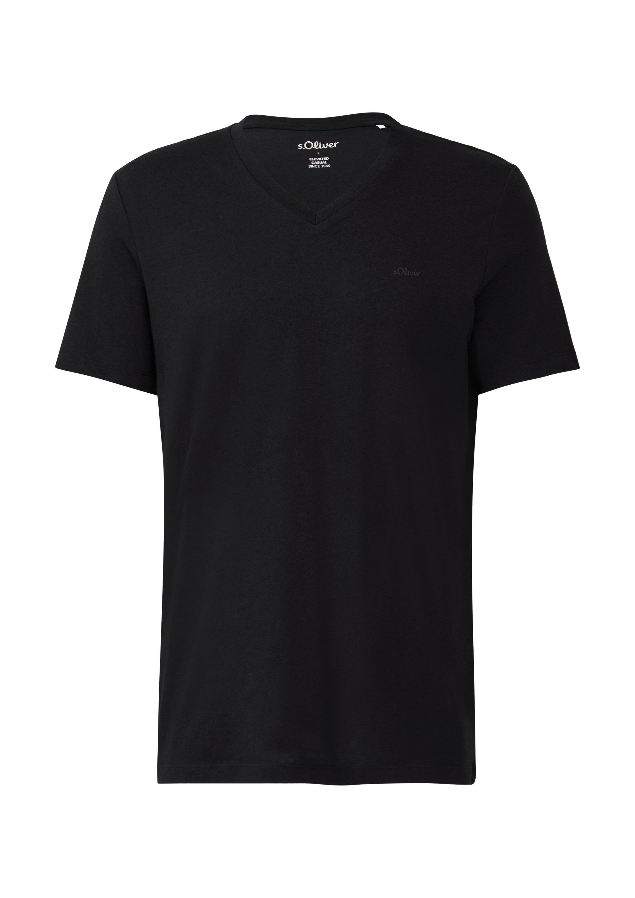 s.Oliver Kurzarmshirt T-Shirt Jersey-T-Shirt mit V-Ausschnitt günstig online kaufen