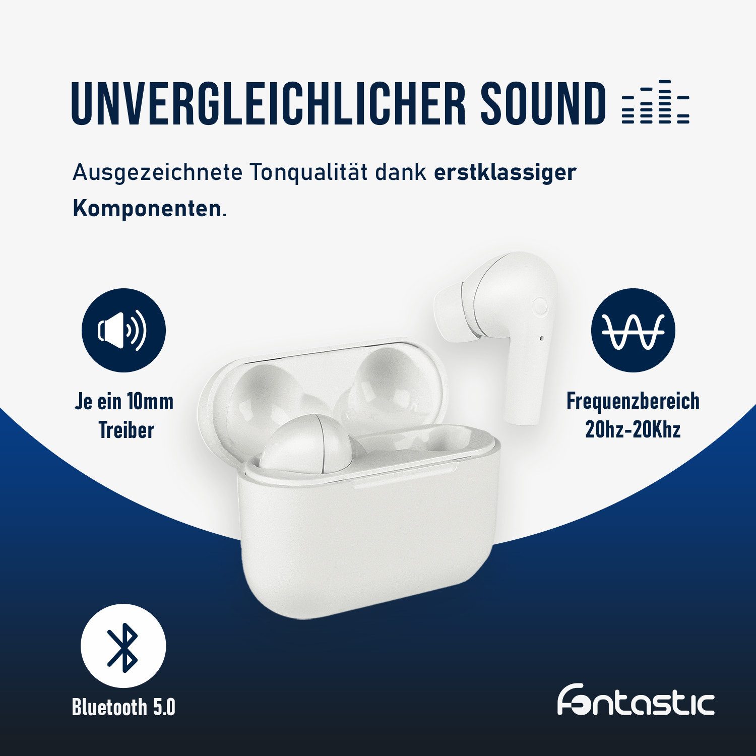 fontastic Jive In Ear Bluetooth Kopfhörer Kabellos Wireless Headset In-Ear-Kopfhörer