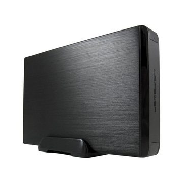 LC-Power Festplatten-Gehäuse LC-35U3-Hydra, externes Gehäuse für 3,5“-SATA-Festplatte, 3,5 Zoll / 8,89 cm, USB 3.0-Anschluss, Aluminium, schwarz