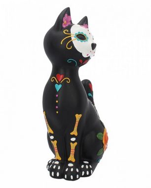 Horror-Shop Dekofigur Sitzende Day of the Dead Katze als Deko Figur