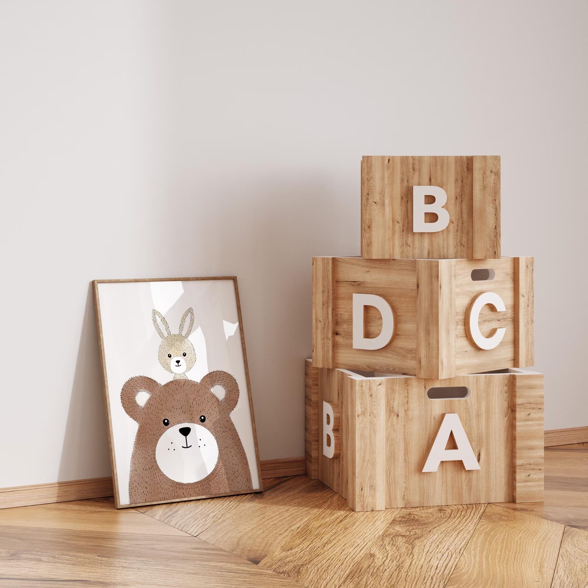 MeinBaby123® Poster Bilder Kinderzimmer, Tiere Poster Kinderzimmer Deko, Babyzimmer Deko, Tier Wandbilder – Bild 5 von 5