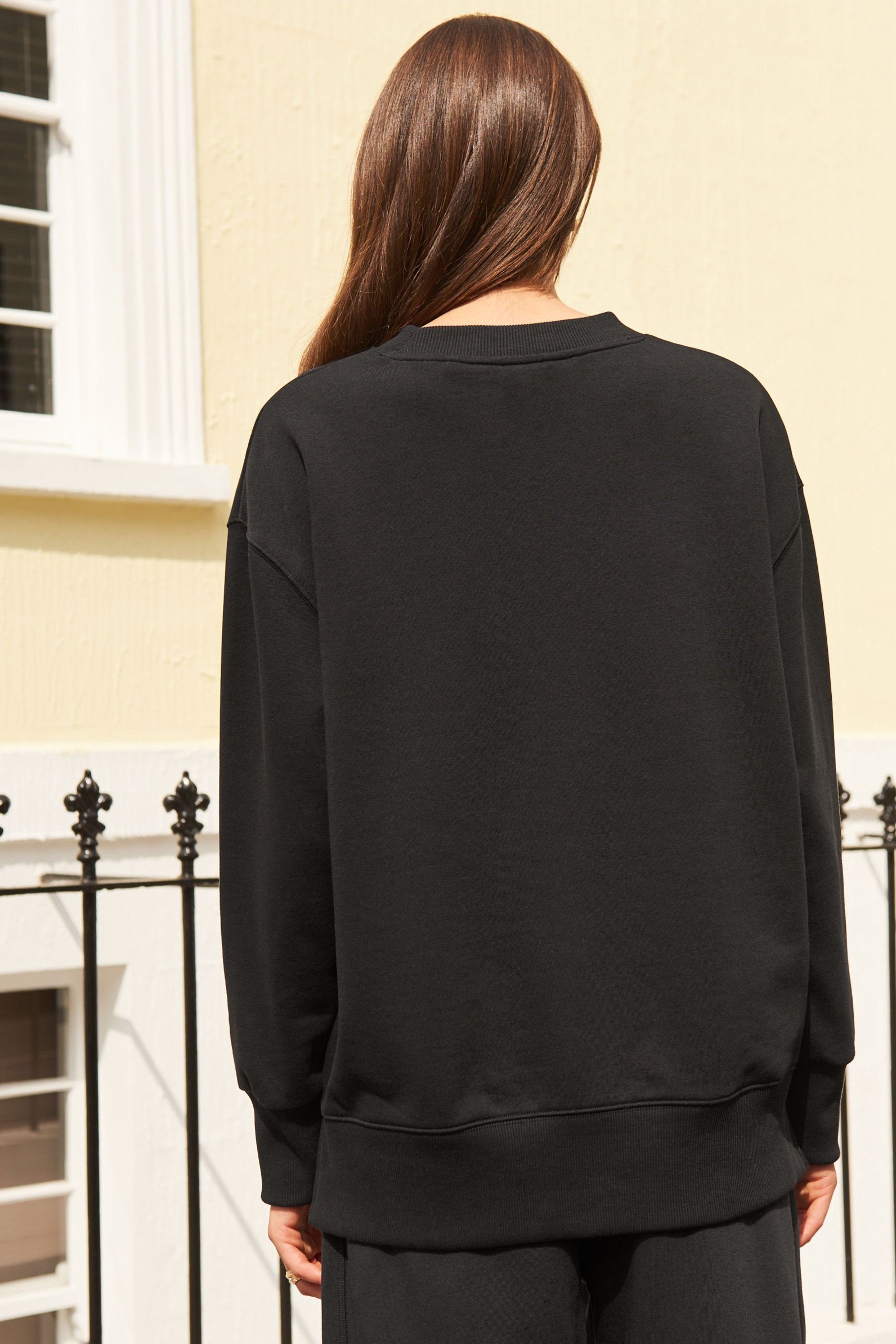 Next Longsweatshirt Angerautes Relaxed Fit Oversized-Sweatshirt günstig online kaufen