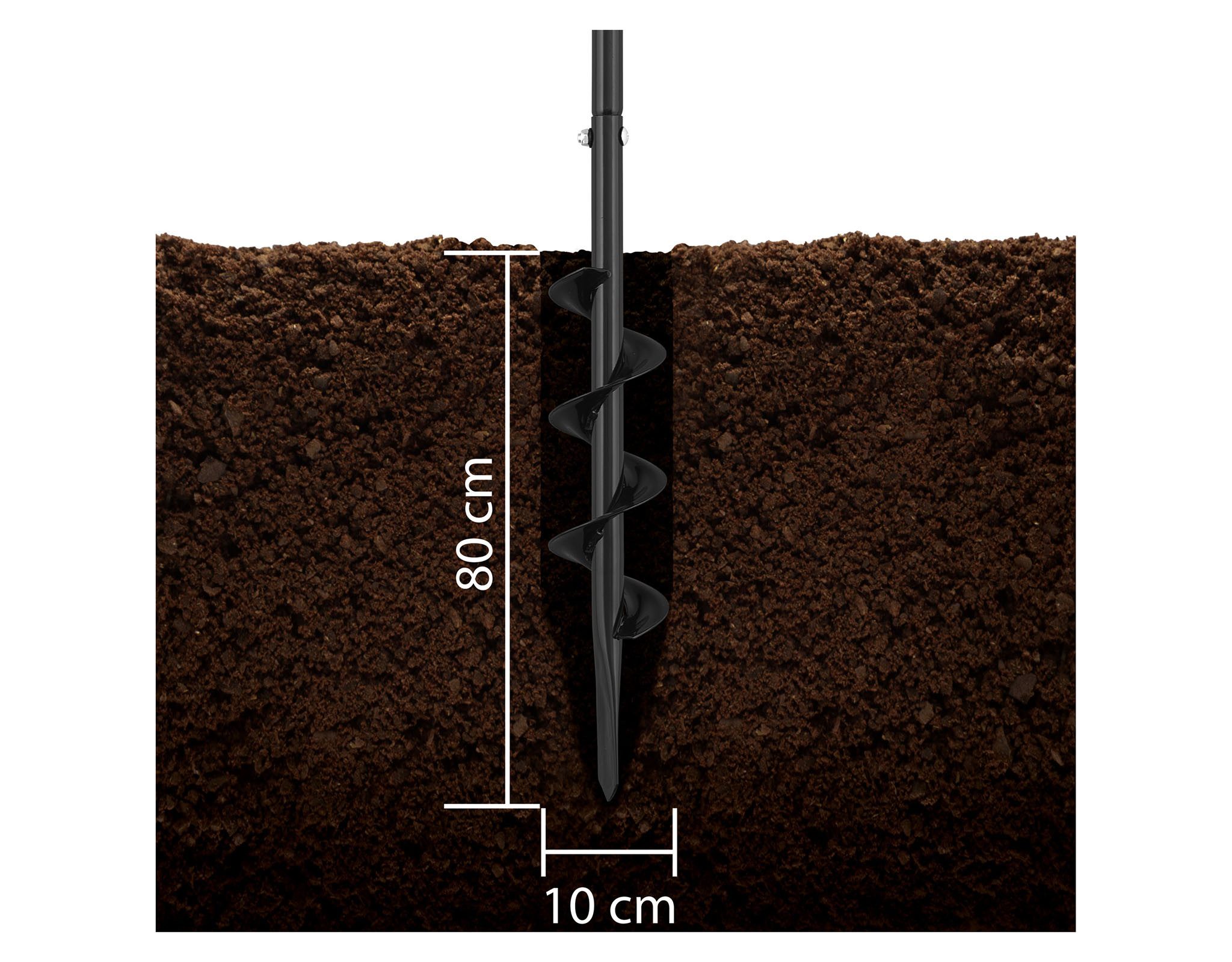 Parkside Handerdbohrer Erdlochbohrer, ⌀ 10 cm, Bohrtiefe: 80 cm