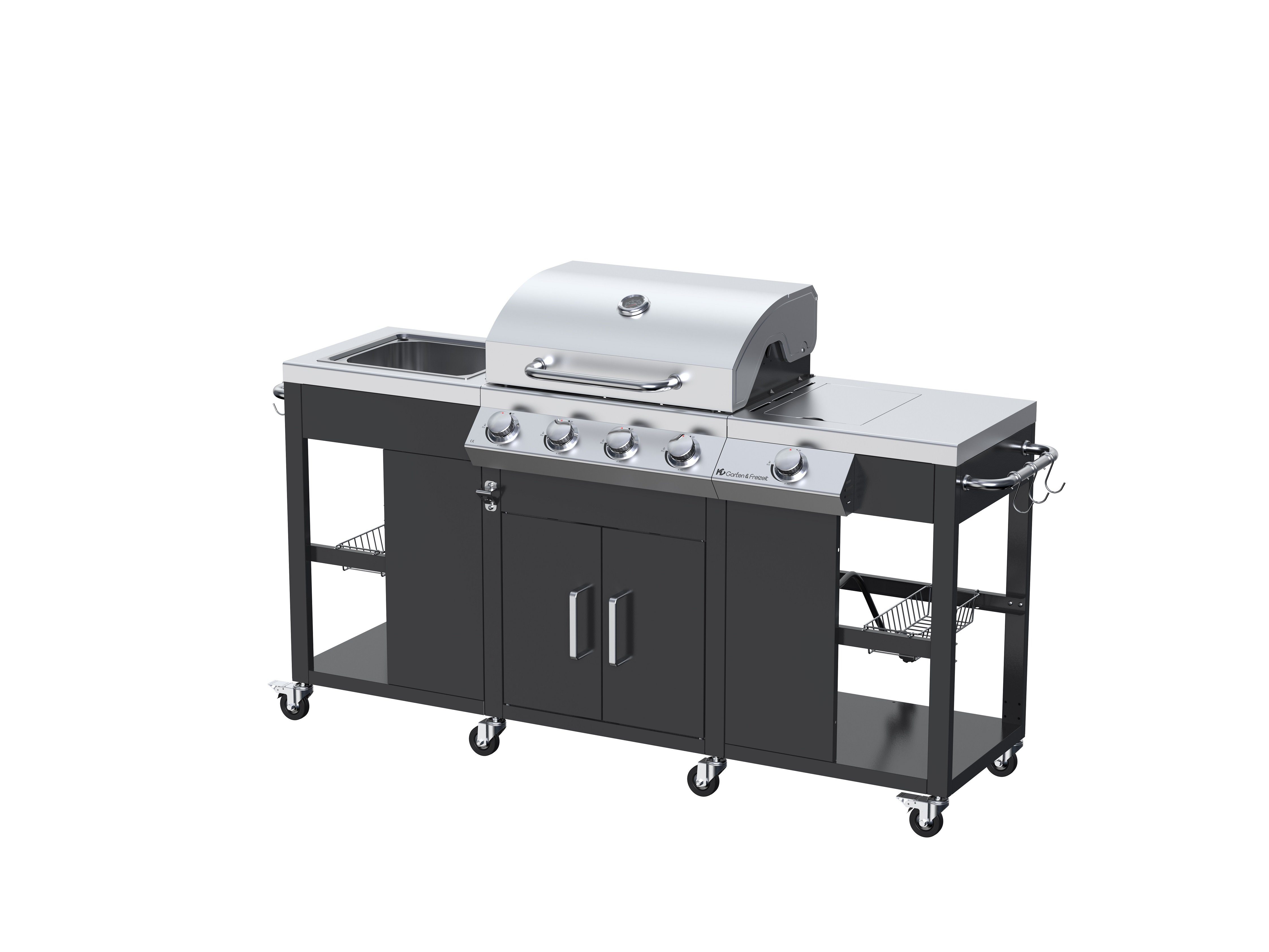 HC Garten & Freizeit Gasgrill »Gasgrill-Küche«, BxTxH: 198x59x112 cm, mit  Spülbecken und Seitenbrenner