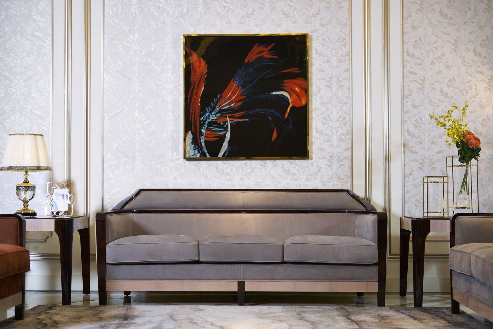 Sofagarnitur 3+2+1 Chesterfield Luxus Sofa Möbel JVmoebel Europe Made Braune Sitzer, in