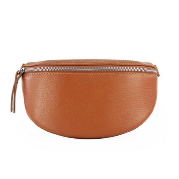 lePelou Bauchtasche TONI COGNAC MIT WECHSELGURT, Umhängetasche in 3 Größen und 2 Gurten, echt Leder, made in Italy