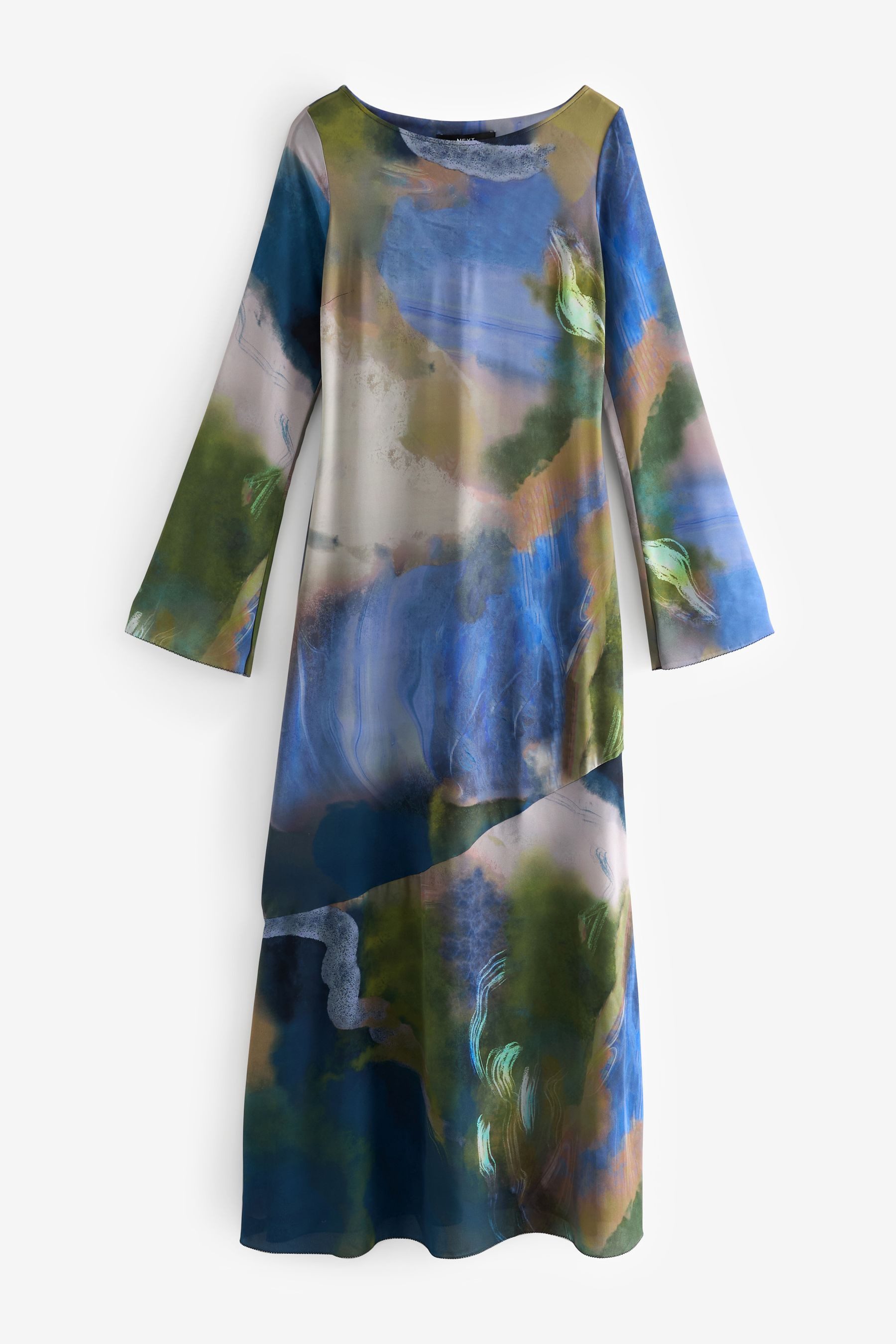 Next Maxikleid Langärmeliges Kleid mit Bahnendesign günstig online kaufen