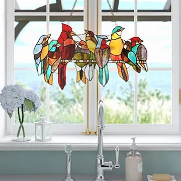 Juoungle Wanddekoobjekt Fensterdekorationen Buntglas Vögel Buntglas Deko Vogel Wandschmuck