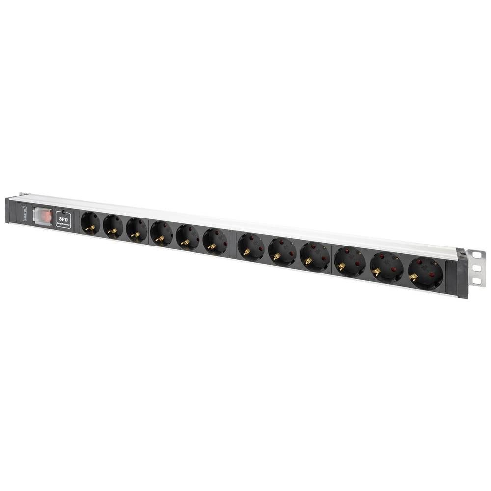 Digitus Netzwerkschrank 1HE Aluminium PDU, Rack Mount, 12 x Schutzkontakt 16A DN-95435