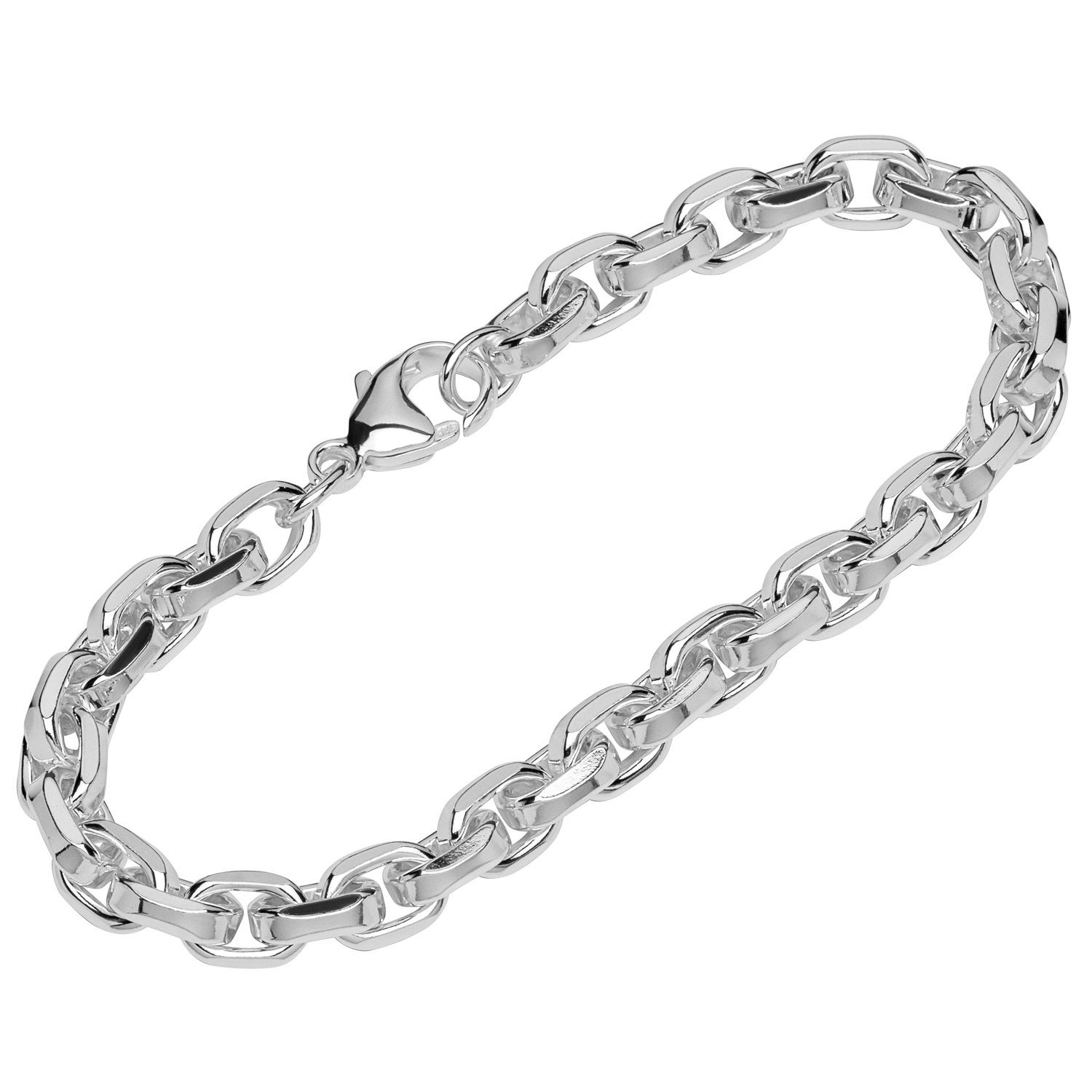 NKlaus Silberarmband Armband 925 Sterling Silber 22cm Ankerkette 6 fach (1 Stück), Made in Germany