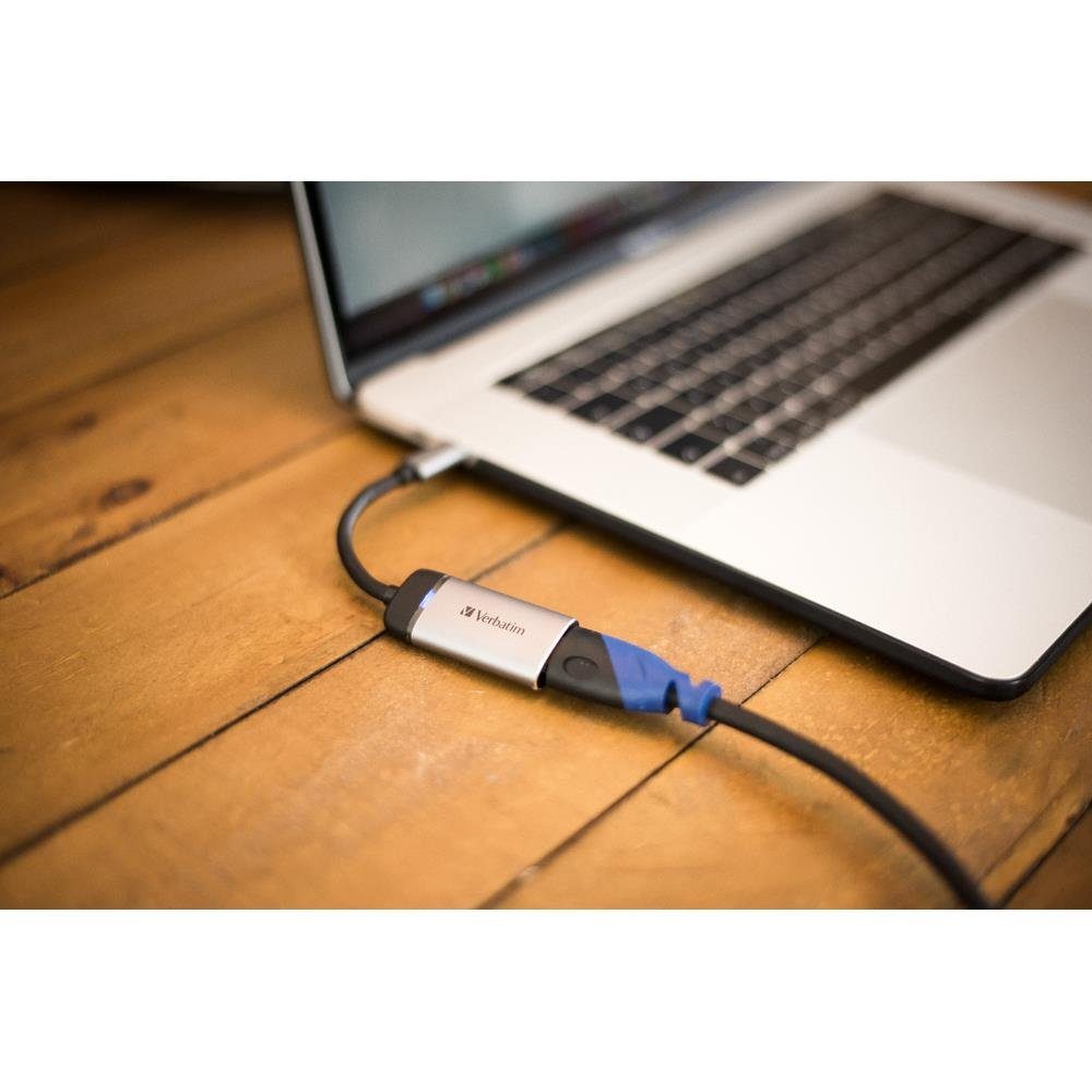 Verbatim USB-C Thunderbolt USB-C oder 10 an Projektor/Monitor, 49143 auf Geräte silber 4K cm, USB-Adapter, 3-fähige HDMI Adapter