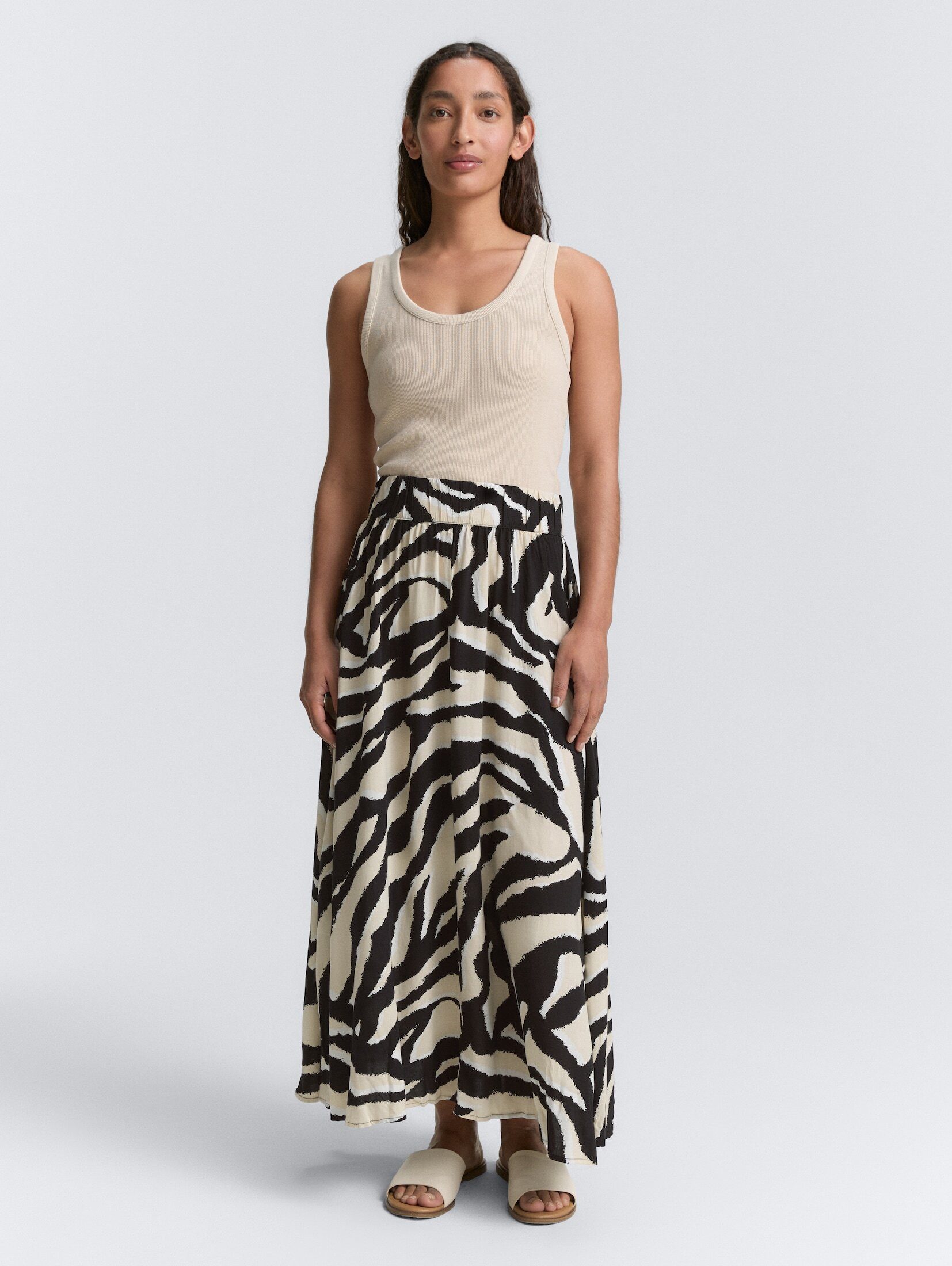 TOM TAILOR Sommerrock High Waist Midi-Rock günstig online kaufen