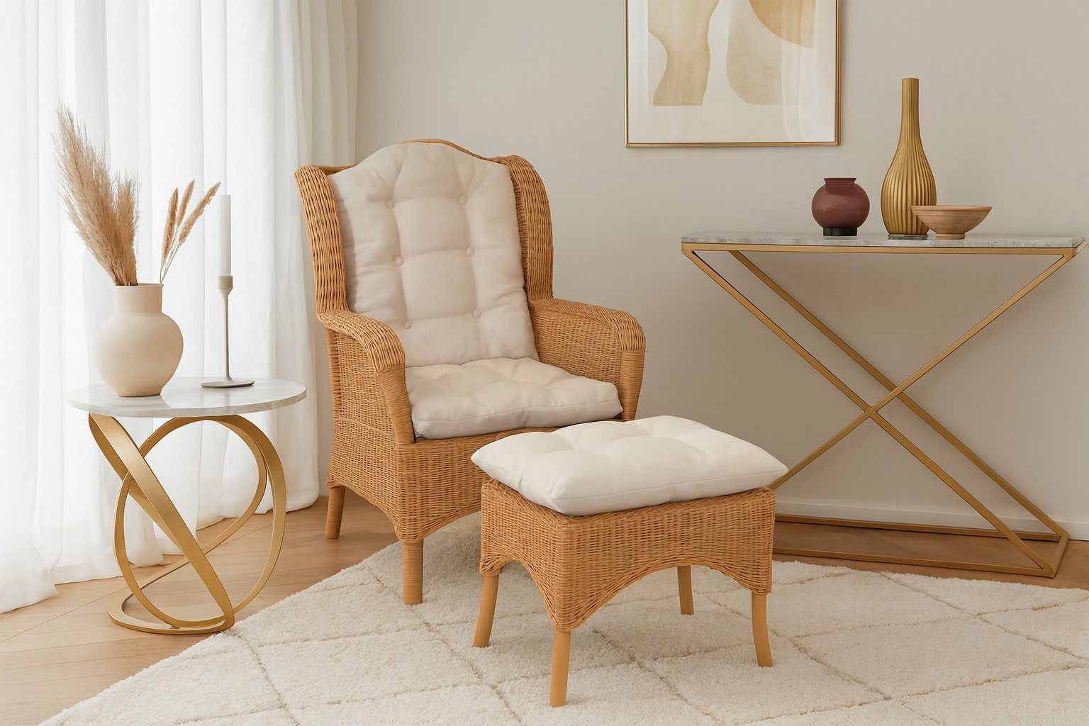 moebel-direkt-online Ohrensessel Samuel (Spar-Set, Sessel mit Hocker, inklu günstig online kaufen