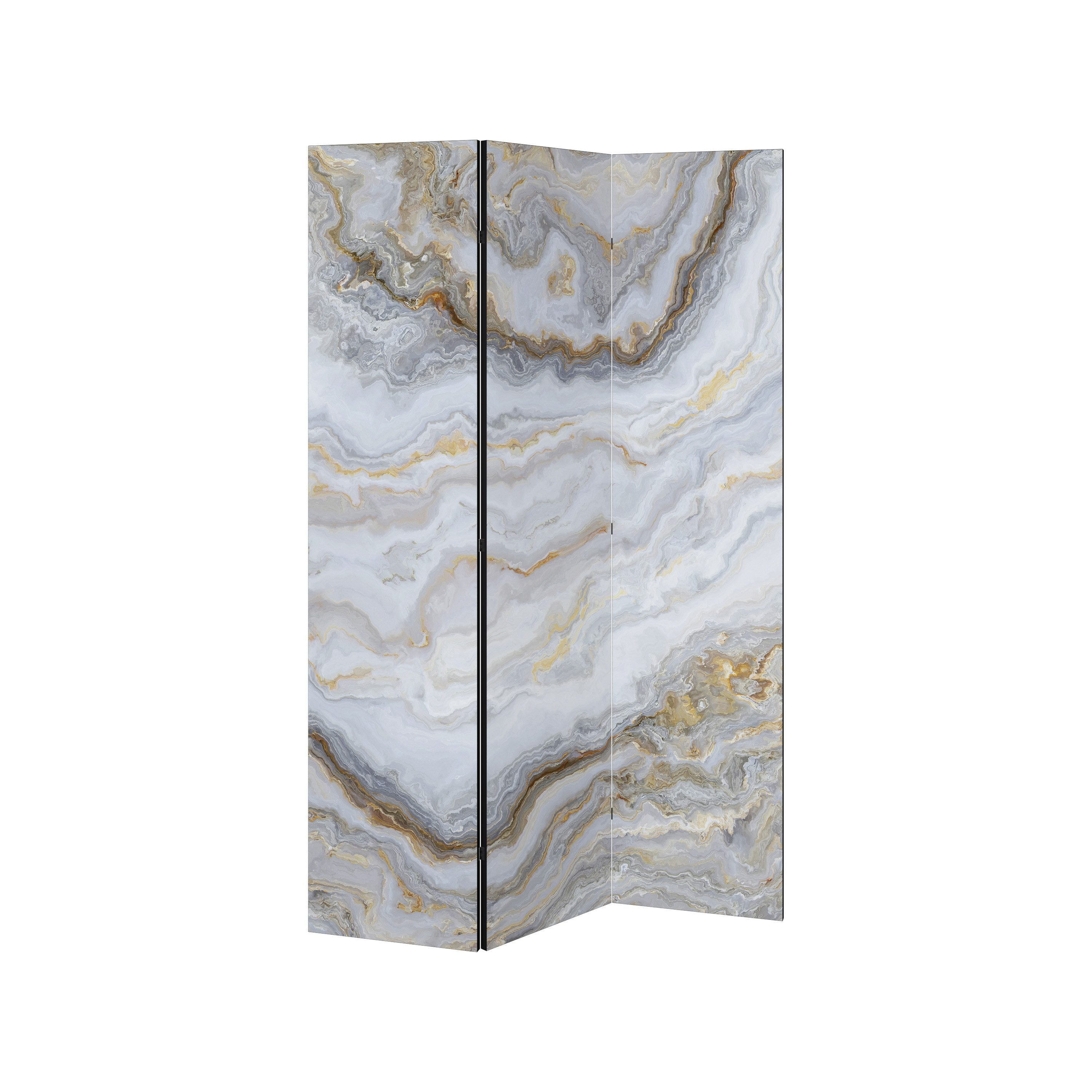 SPACEREBELS Paravent GOLDEN RIDGES (1 St), Raumteiler mit 3 Paneelen, einseitig bedruckt, 114 x 168 cm