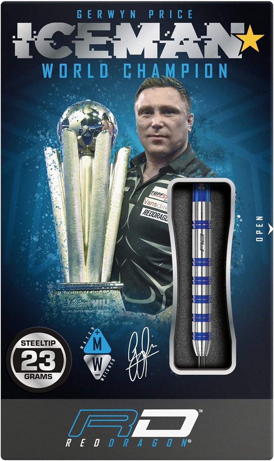 TARGET DARTS Dartpfeil RED DRAGON Gerwyn Price Iceman Challenger 23 gr Tungsten Darts Set – Bild 5 von 5