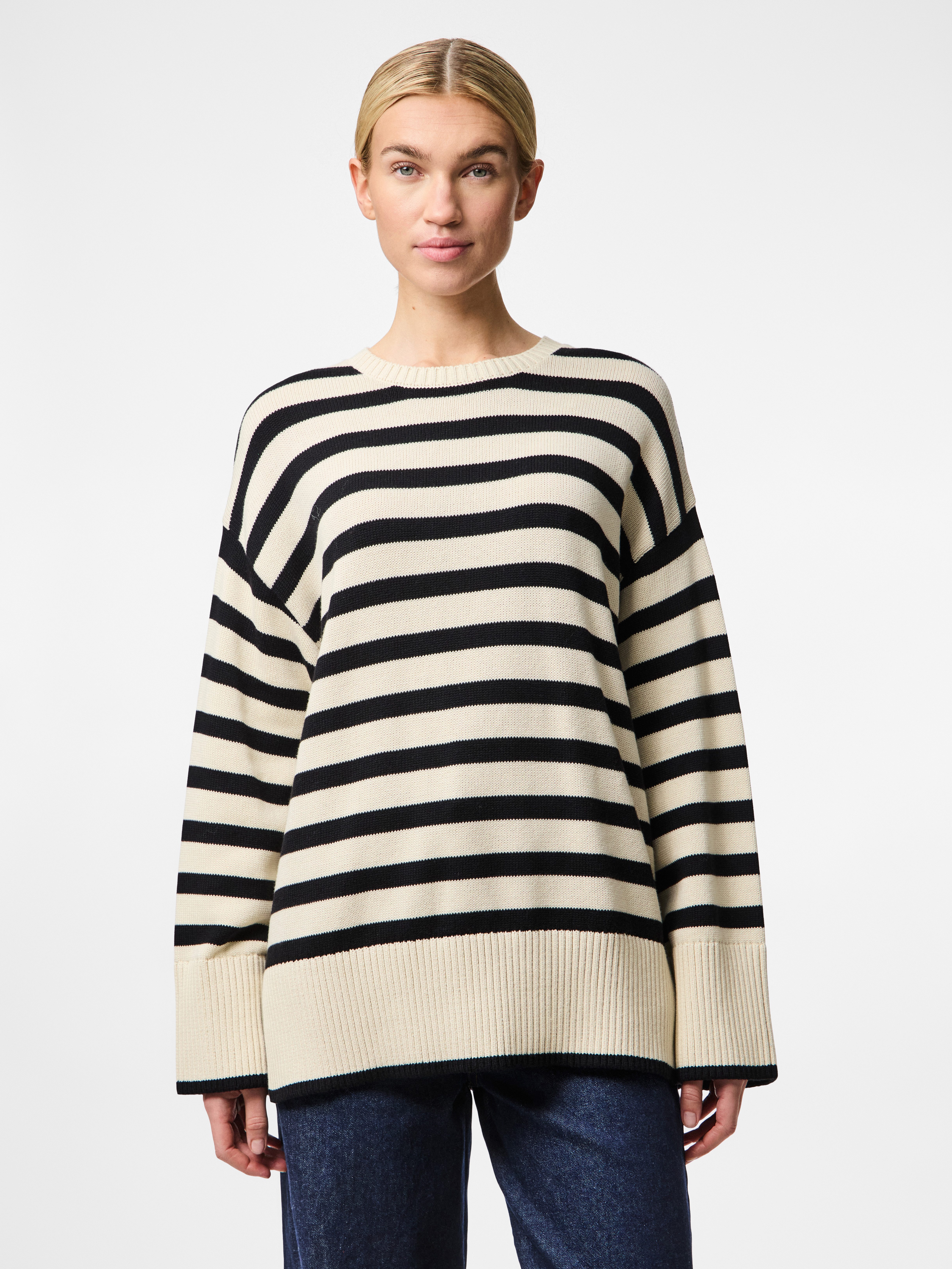 pieces Rundhalspullover PCAVA LS O-NECK SLIT günstig online kaufen