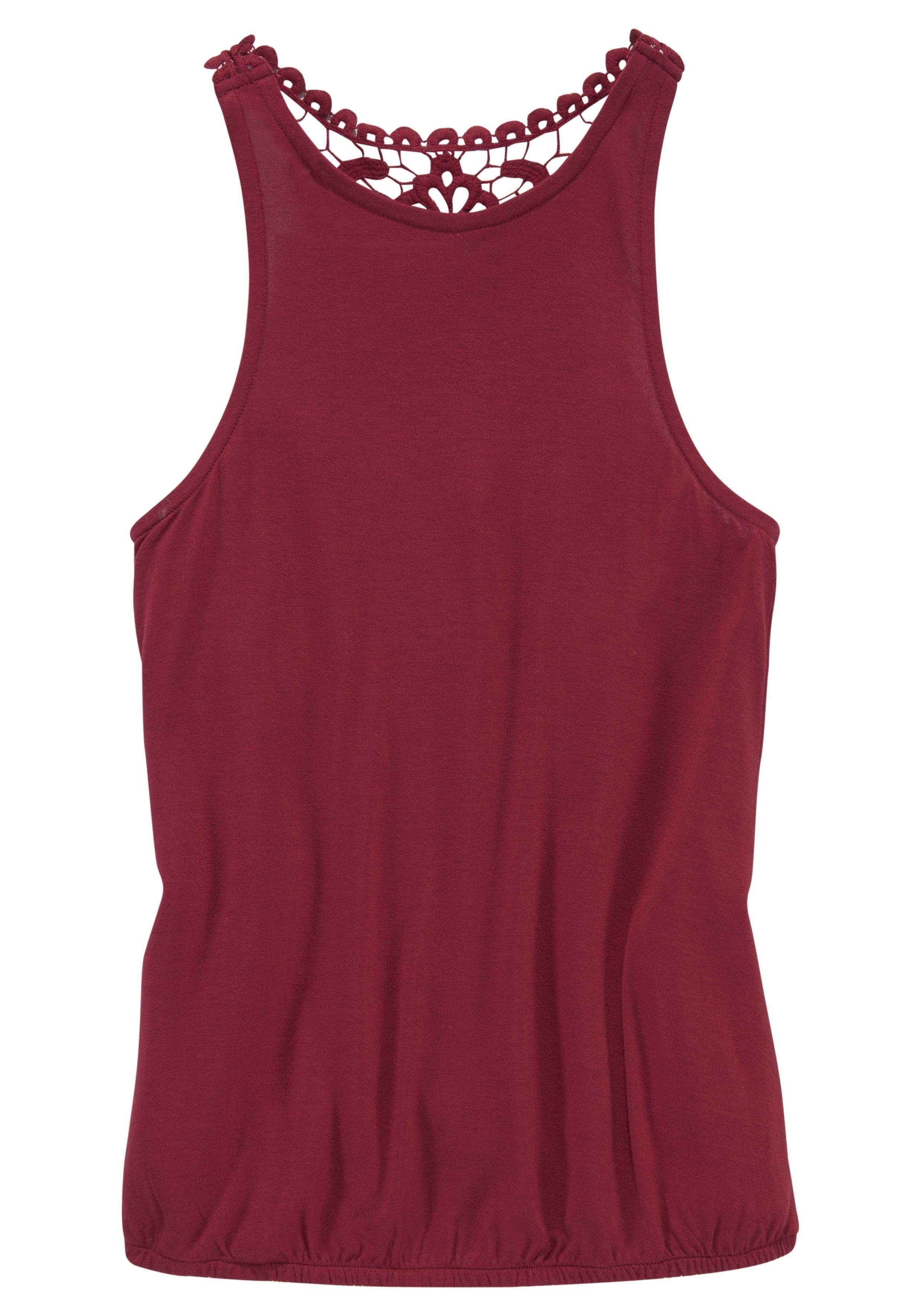 KIDSWORLD Tanktop mit Spitzeneinsatz bordeaux Rücken im