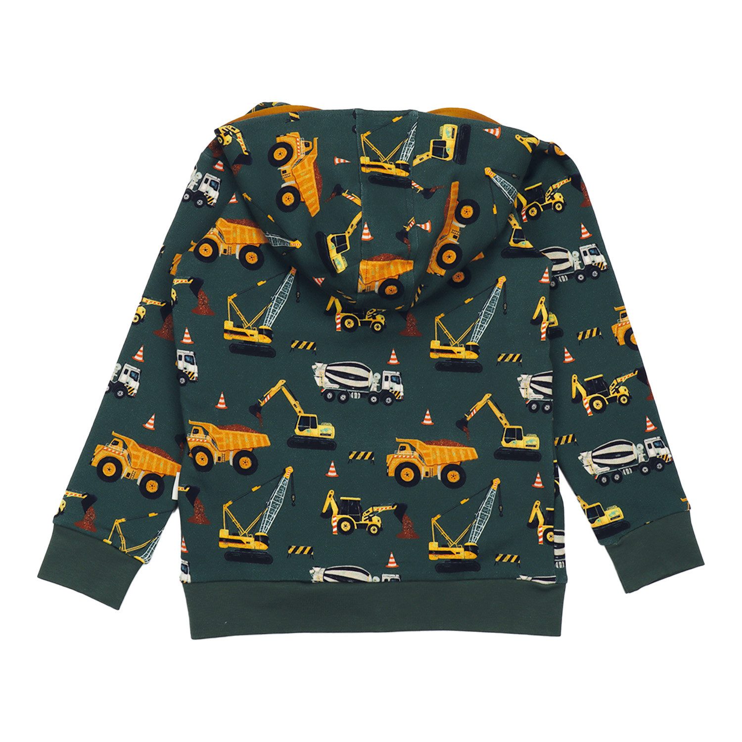 Walkiddy Sweatjacke Walkiddy mit Baggermotiv aus Bio Baumwolle Bio Baumwolle,GOTS,Kinderbekleidung, nachhaltige Klamotten,Sweat Jacke – Bild 2 von 3