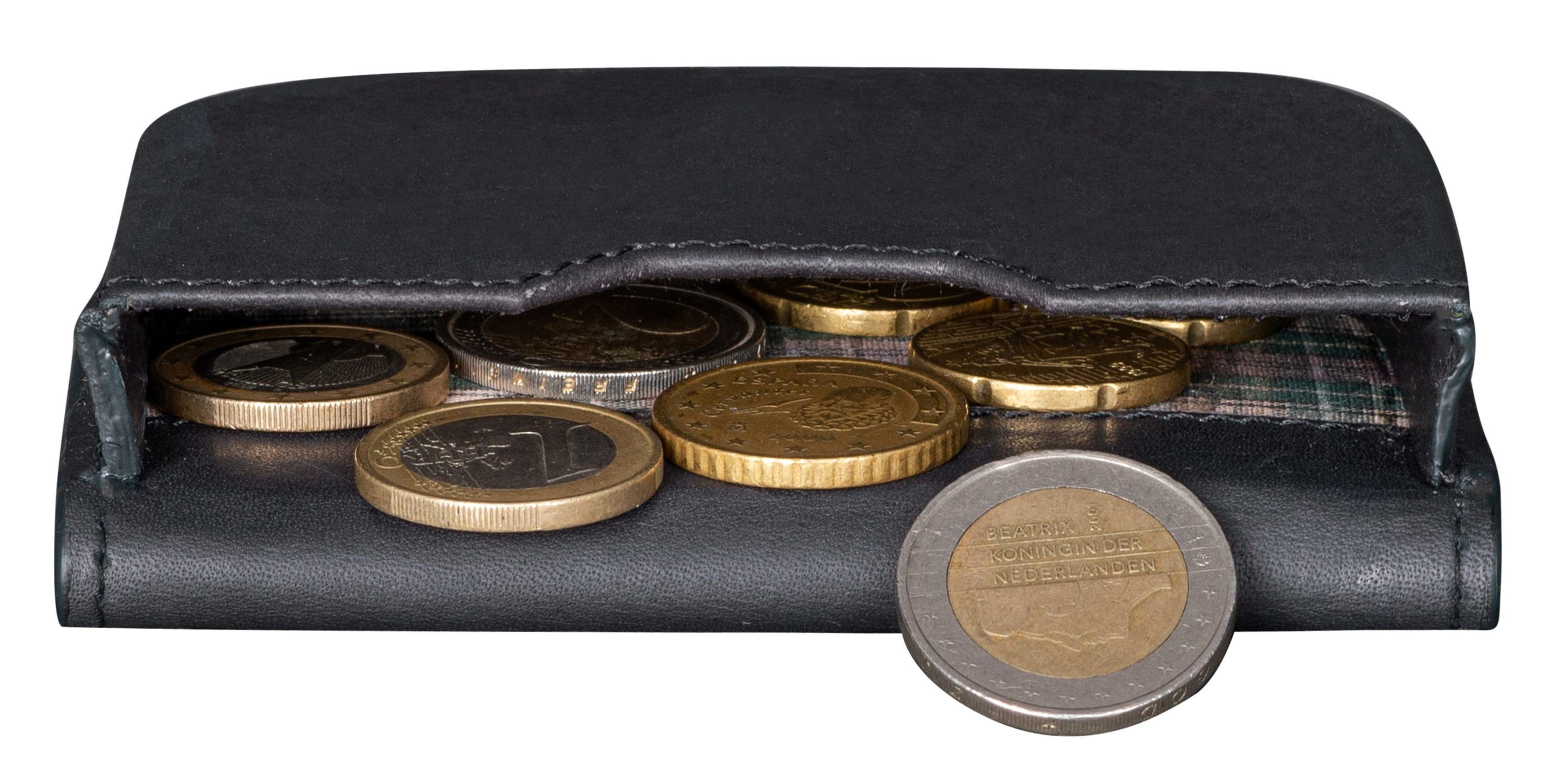 Leder Benthill Münzfach Echt Kleingeldbörse Münzbörse Mini Geldbörse Münzen, für Kleingeldschütte mit Kartenfächer