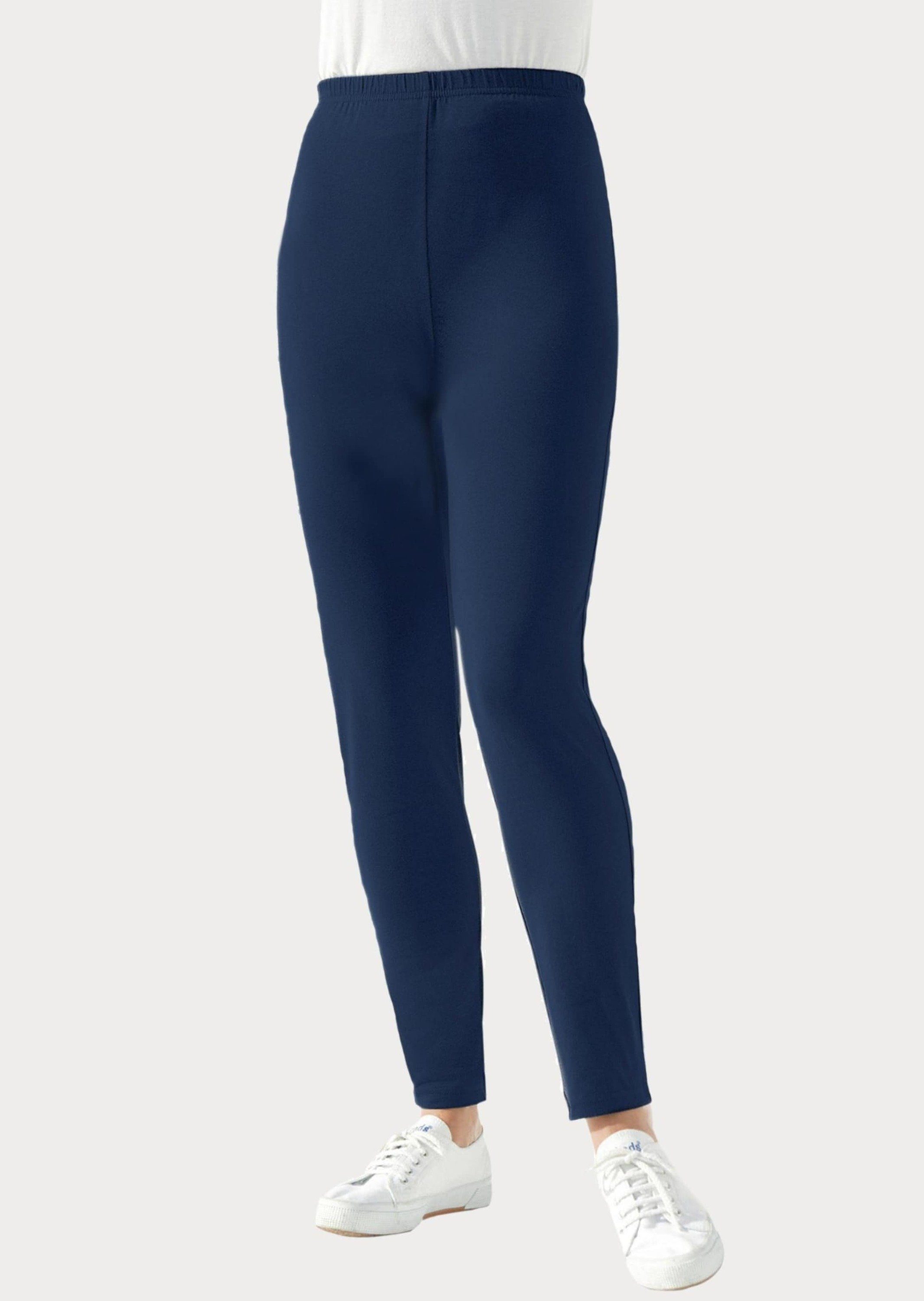 GOLDNER Thermoleggings Kurzgröße: Bequeme marine Leggings