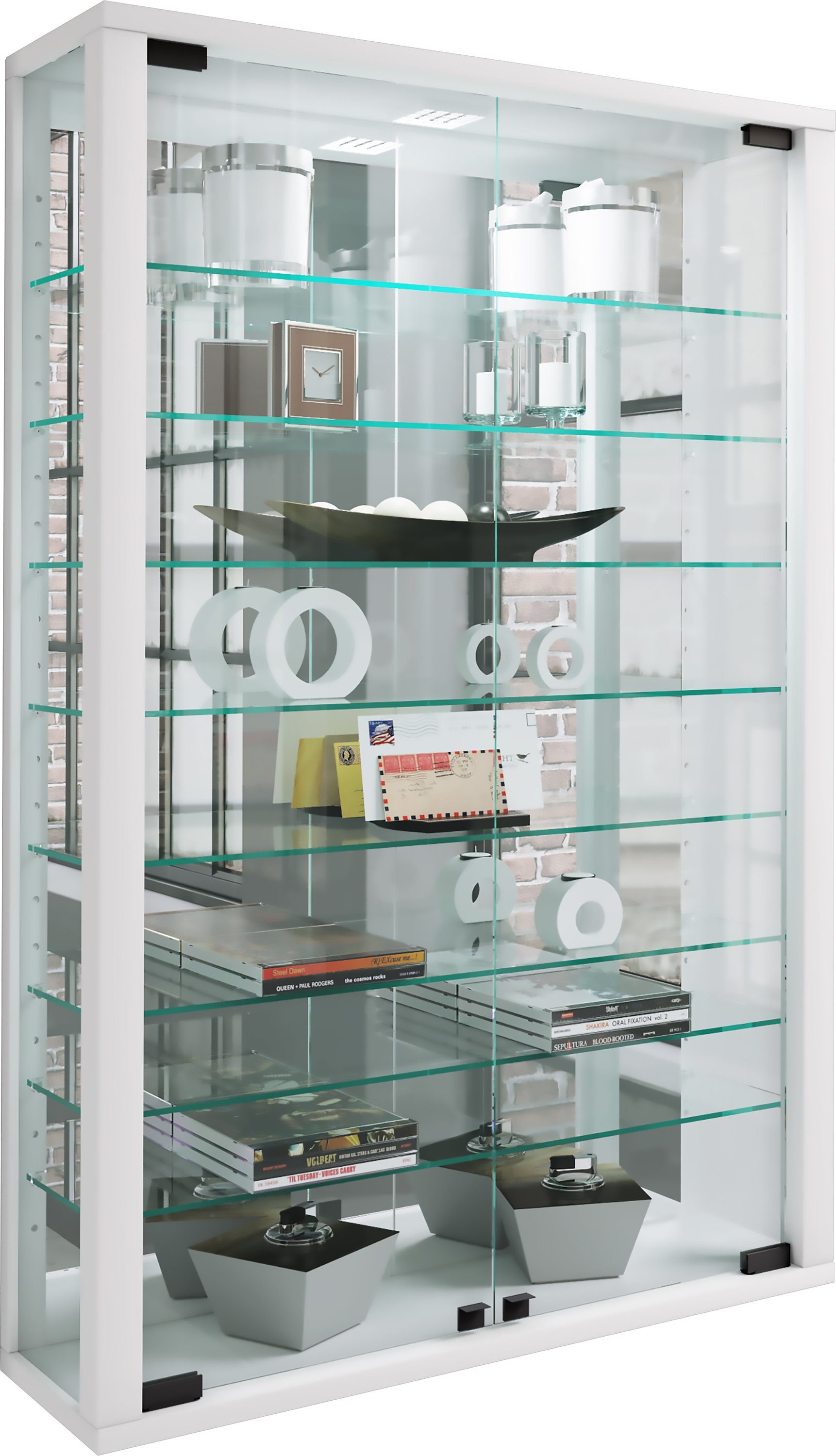 VCM Hängevitrine Wandvitrine Glasvitrine Vitrosa Mini Spiegel günstig online kaufen