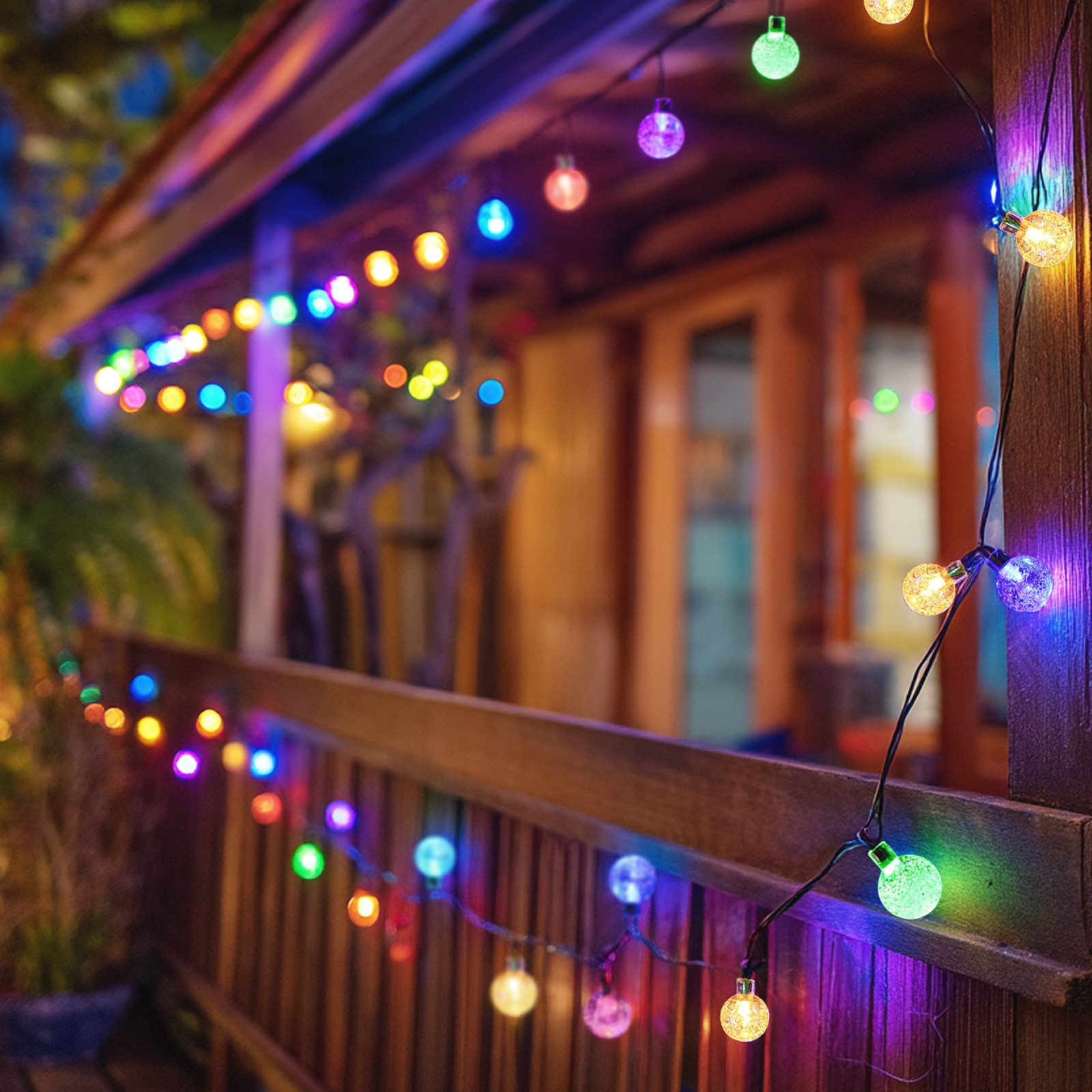 Salcar LED Solarleuchte LED Kugel-Lichterkette Außen Solar Gartenleuchte Weihnachtsdeko, 2-Leuchtmodi