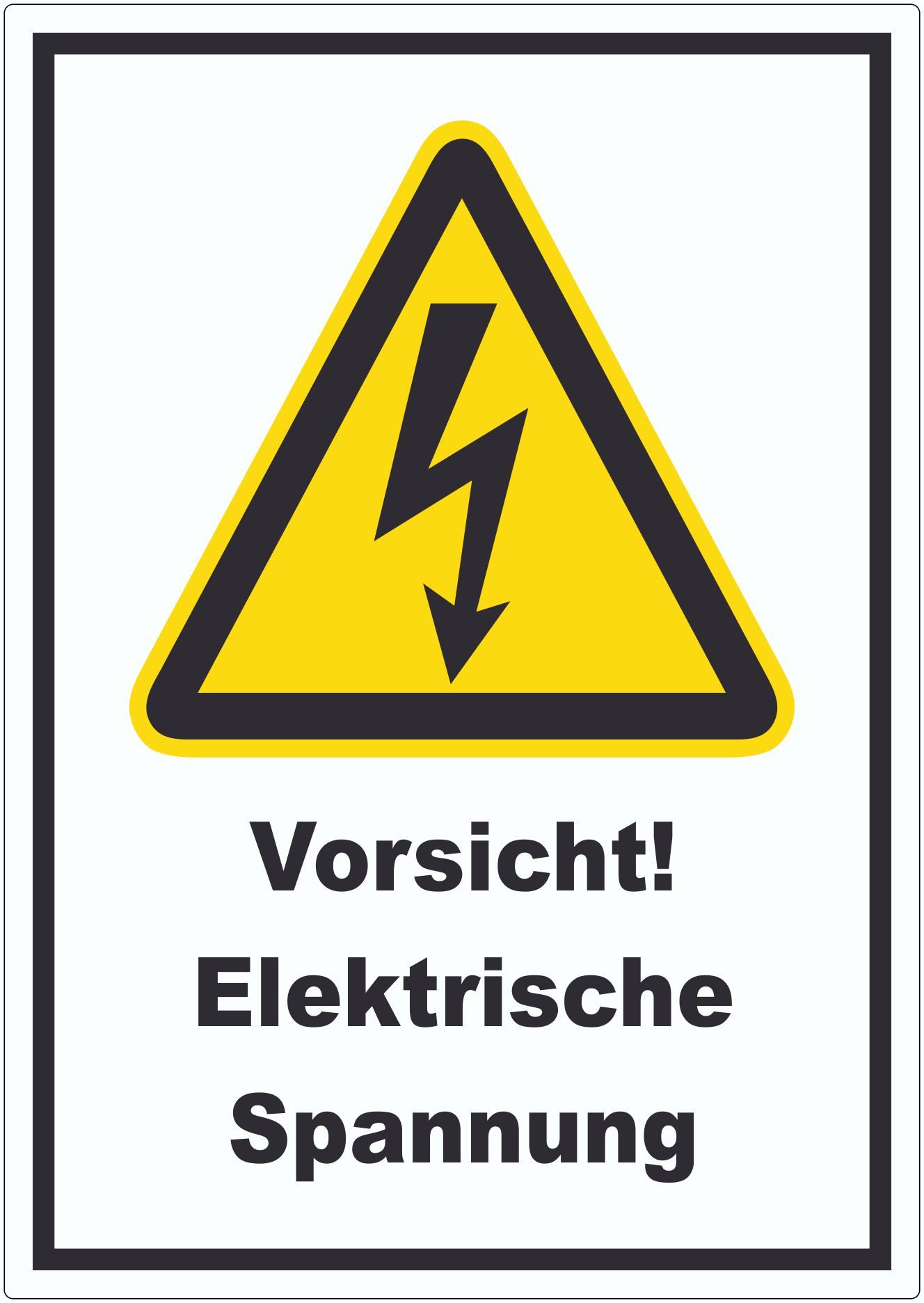 HB-Druck Aufkleber Vorsicht Elektrische Spannung Aufkleber, wetterfest, UV-beständig, kratzfest