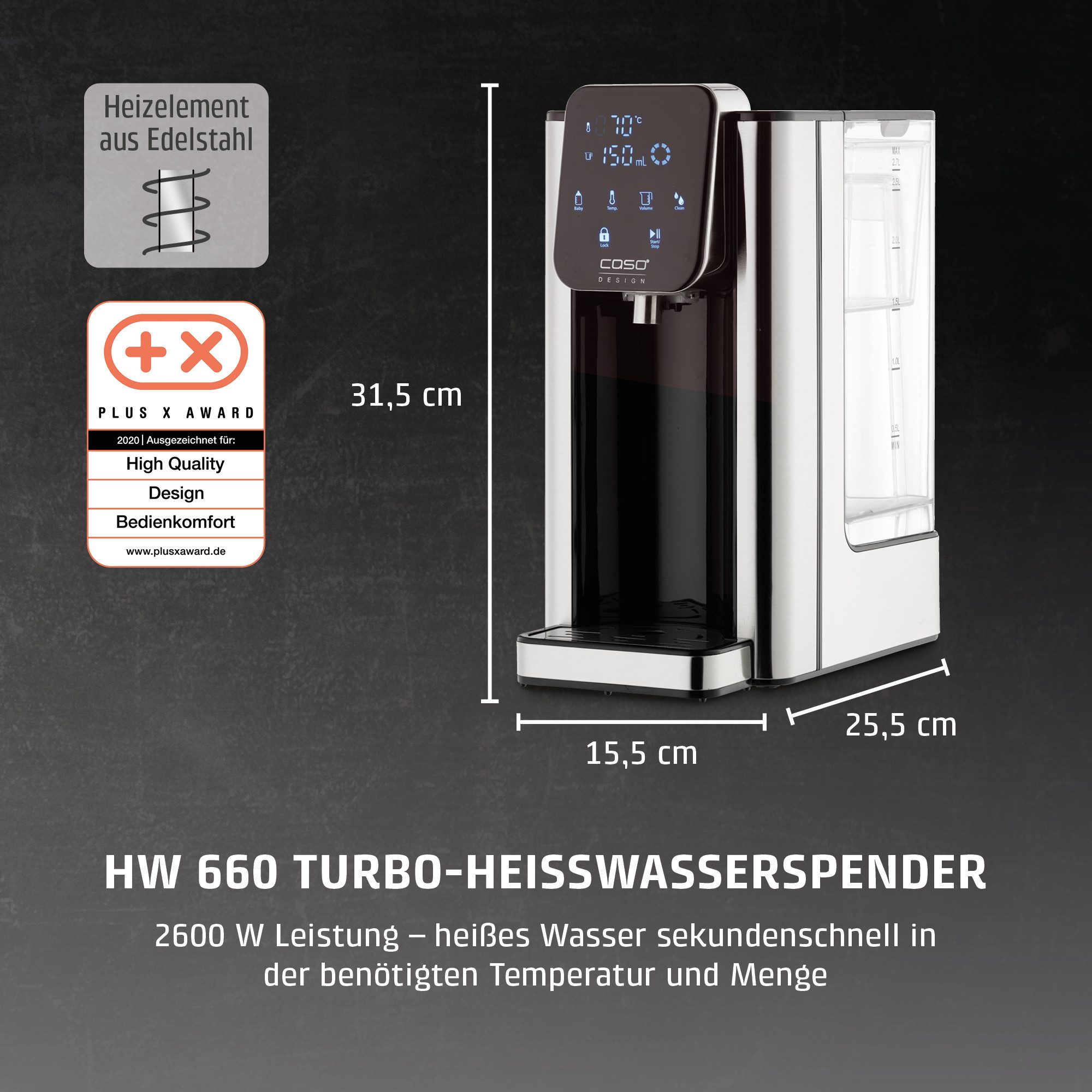 Caso Heißwasserspender 1879 HW 660, 2,7 l, 2600 W