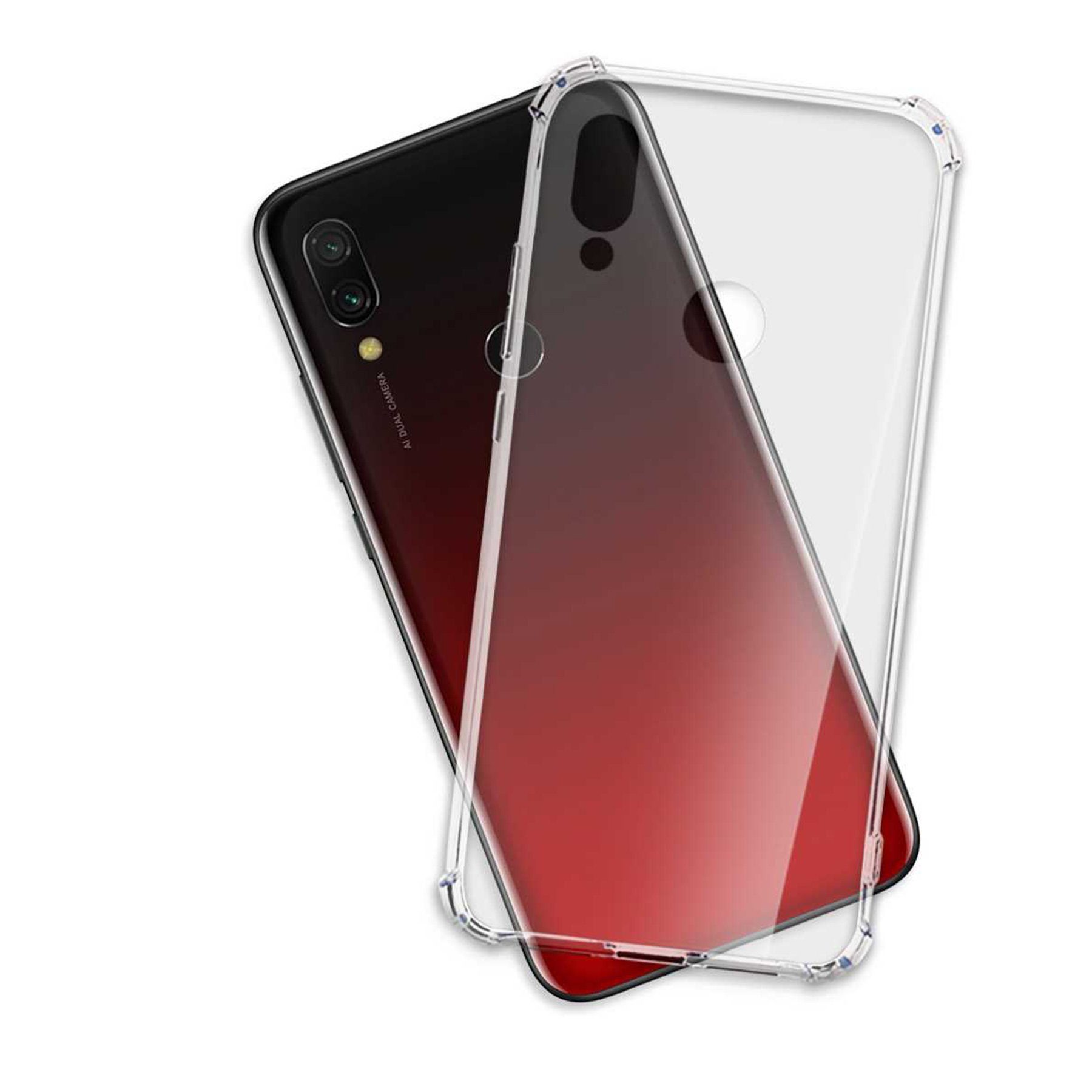 mtb more energy Smartphone-Hülle Clear Armor Case für Xiaomi Redmi 7, Transparente TPU Schutzhülle Case Backcover mit Anti-Shock Verstärkung