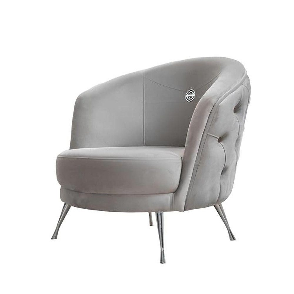 Xlmoebel Cocktailsessel Luxus Einzelsessel mit edlem Textilbezug und modernem Design (Sessel), Hergestellt in Europa