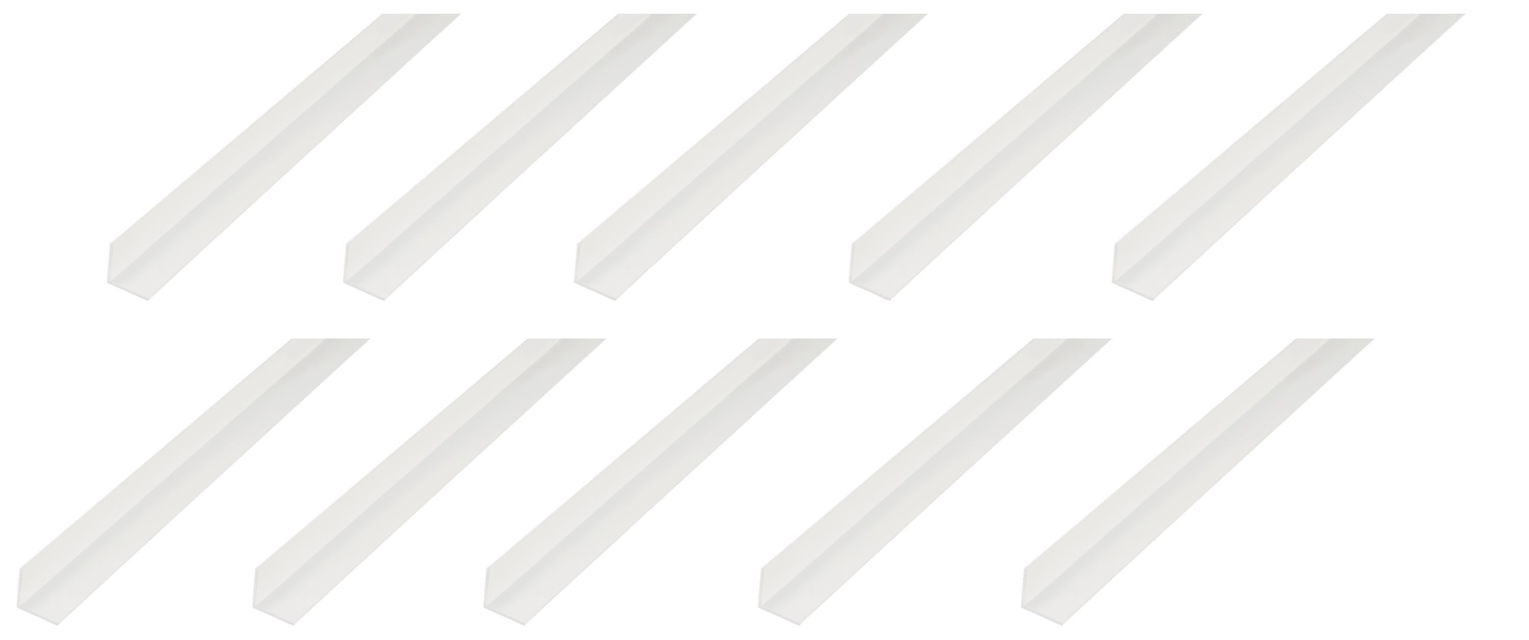 Alberts Почтовая база, (10-St), Winkelprofil im Bundle, PVC, weiß, Длина 1 m