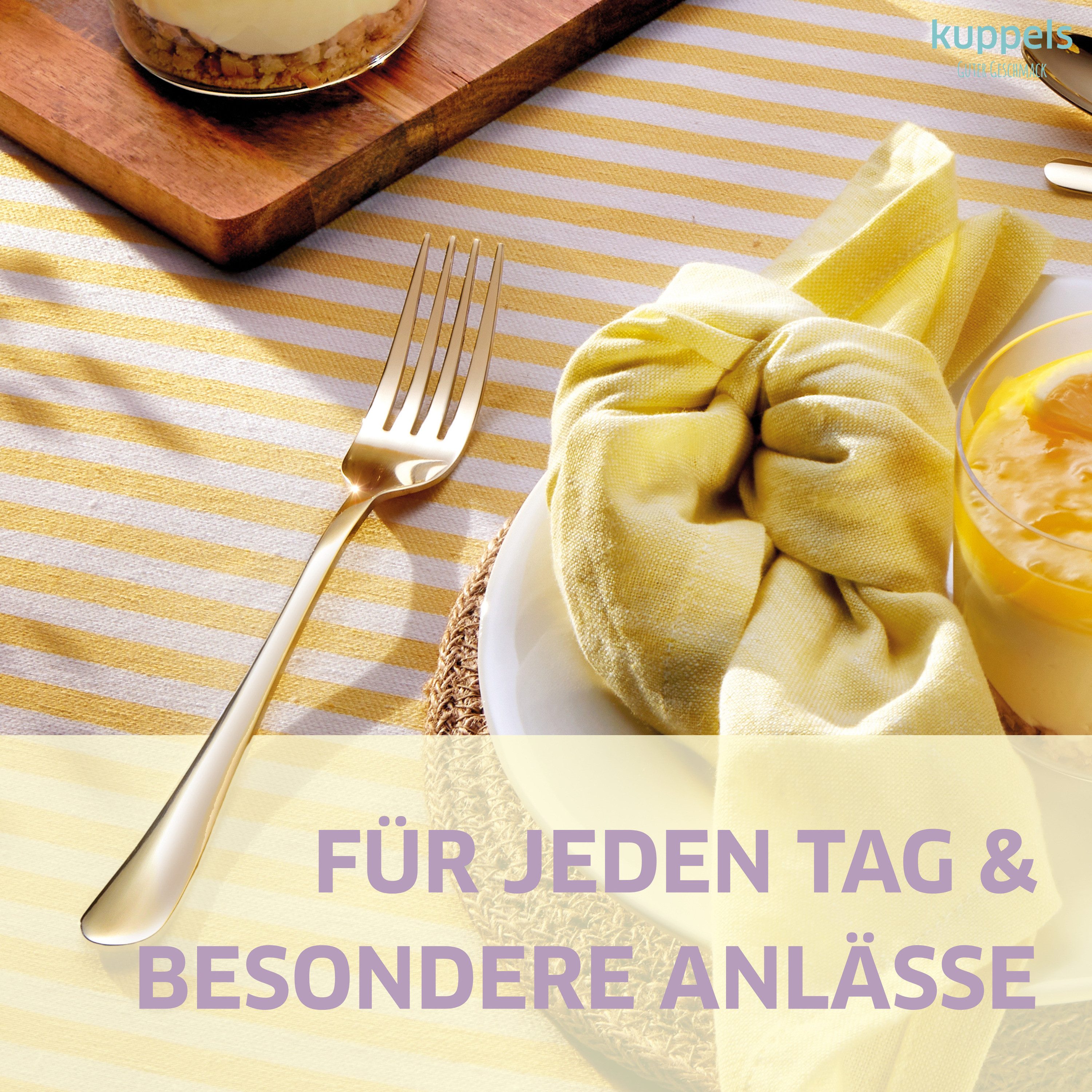 Kuppels Besteck-Set DELIA (30-tlg), 13/0 18/0, PVD champagner, hochglanzpoliert