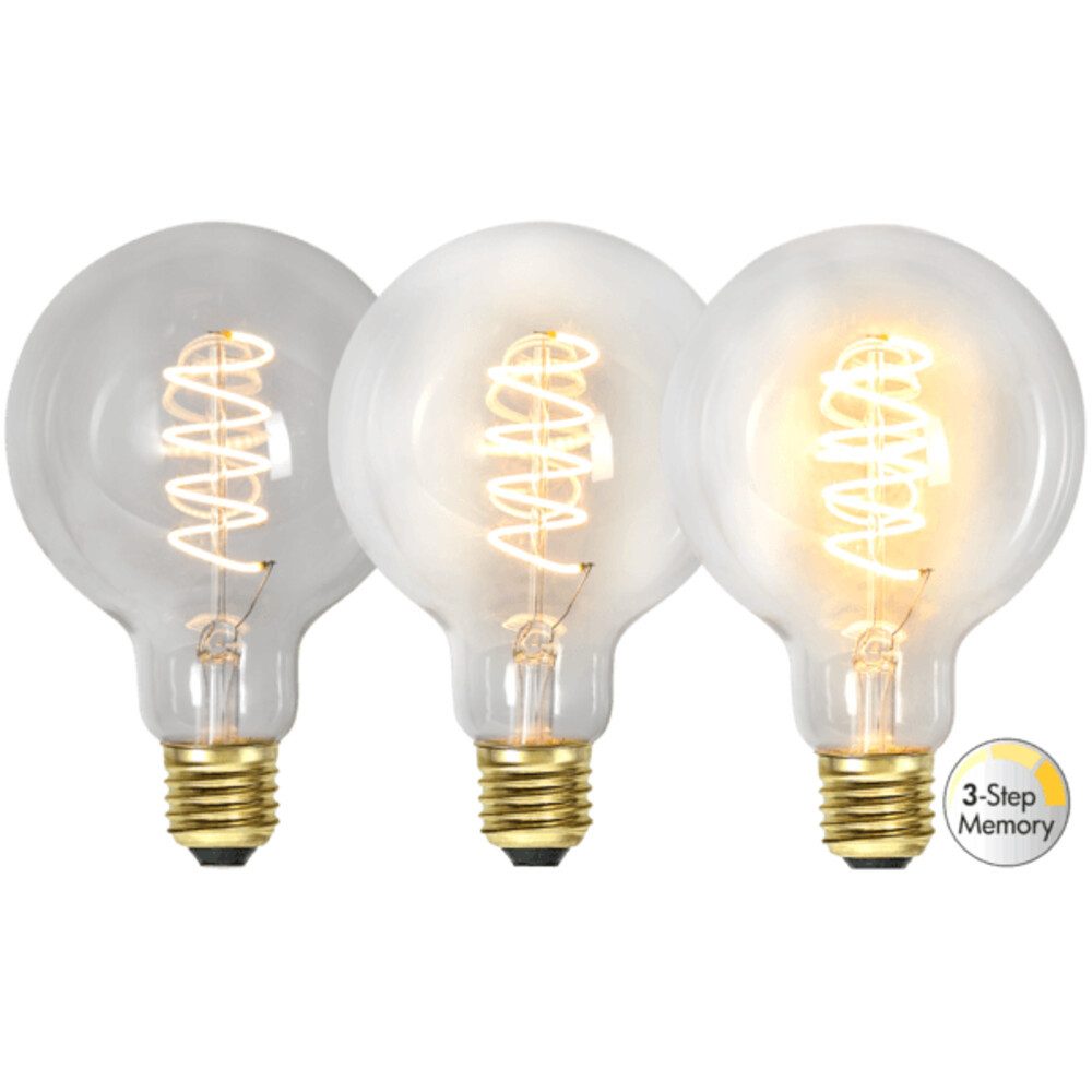 STAR TRADING LED-Leuchtmittel "Spiral Filament" E27, 4W, 2100K, 270lm, Kugel, warmweiß, Ra: 80, E27, warmweiß