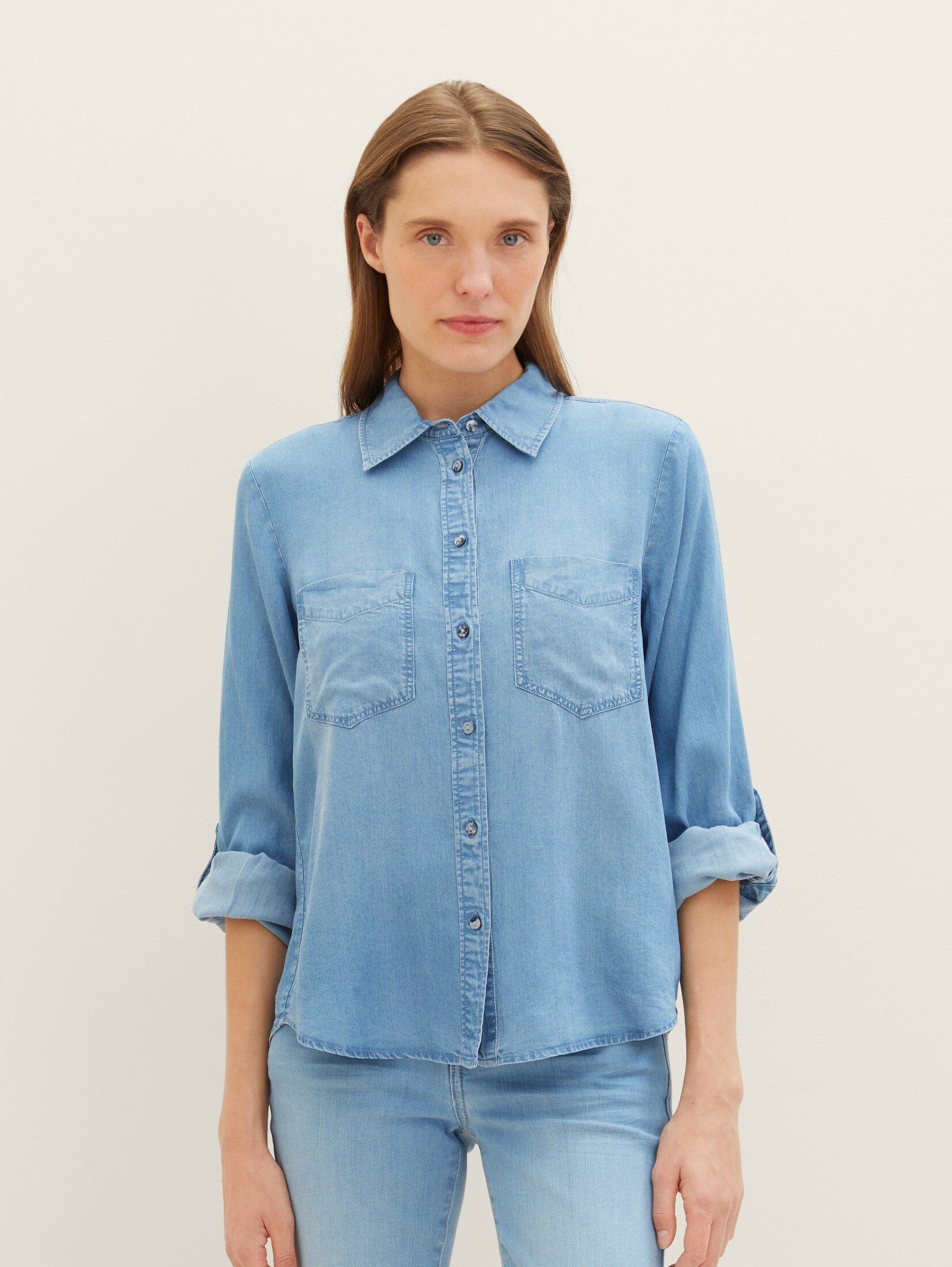 TOM TAILOR Langarmbluse Bluse mit TENCEL™ günstig online kaufen