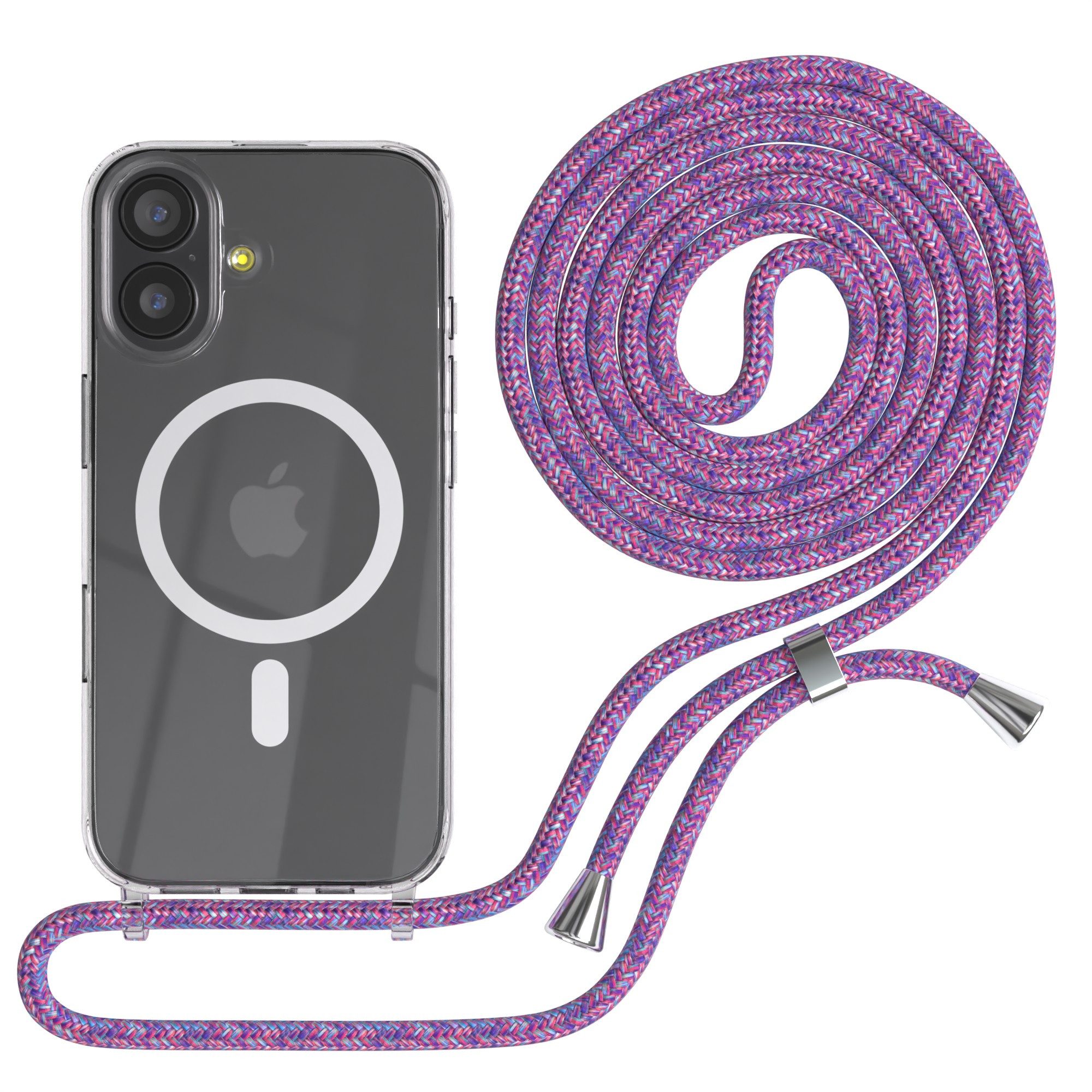 EAZY CASE Handykette mit Magsafe Hülle für Apple iPhone 17 6,3 Zoll, Magsafehülle Kette zum Umhängen mit Umhängeband mit Riemen Unicorn